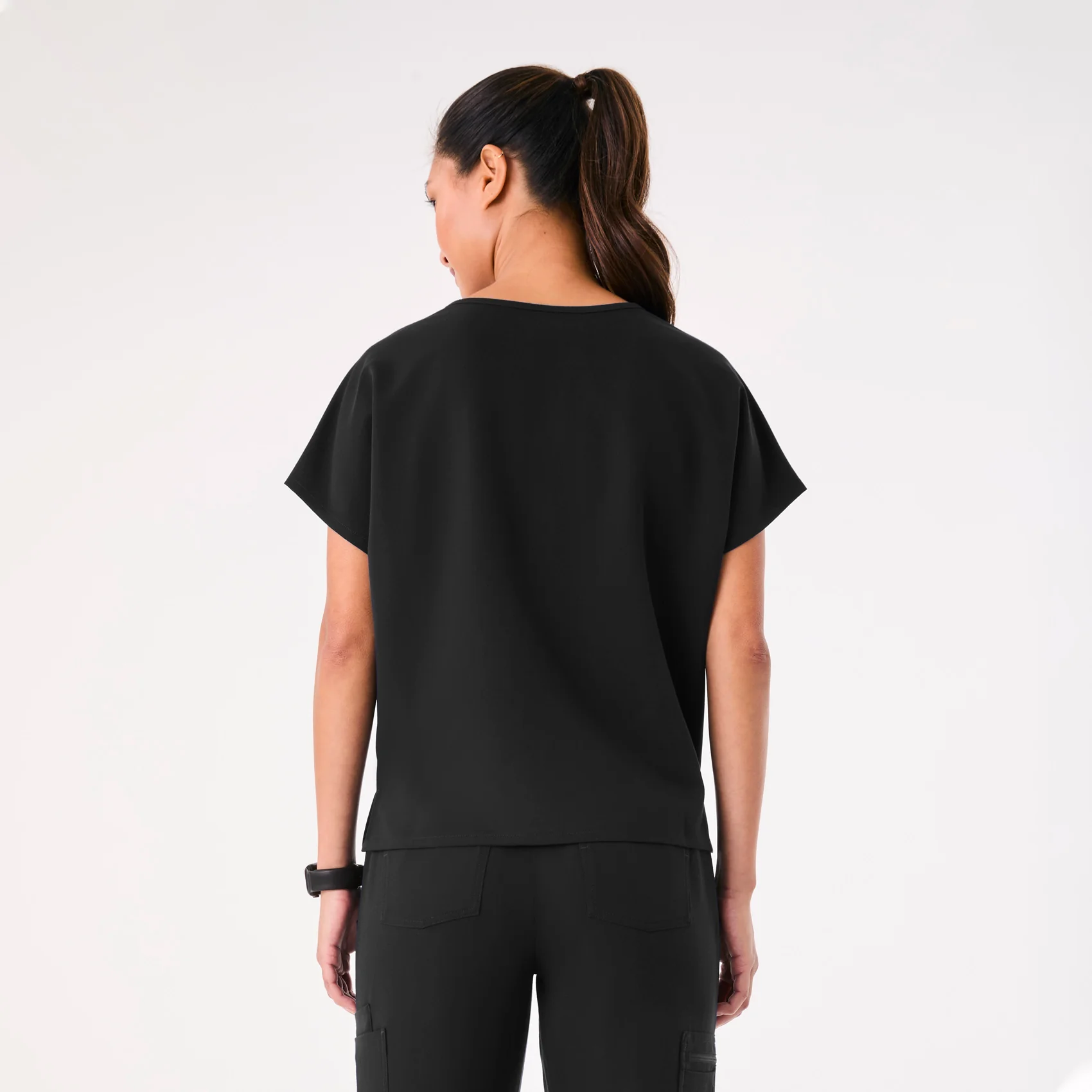 women's Black Arua Relaxed - Scrub Top - Image 4