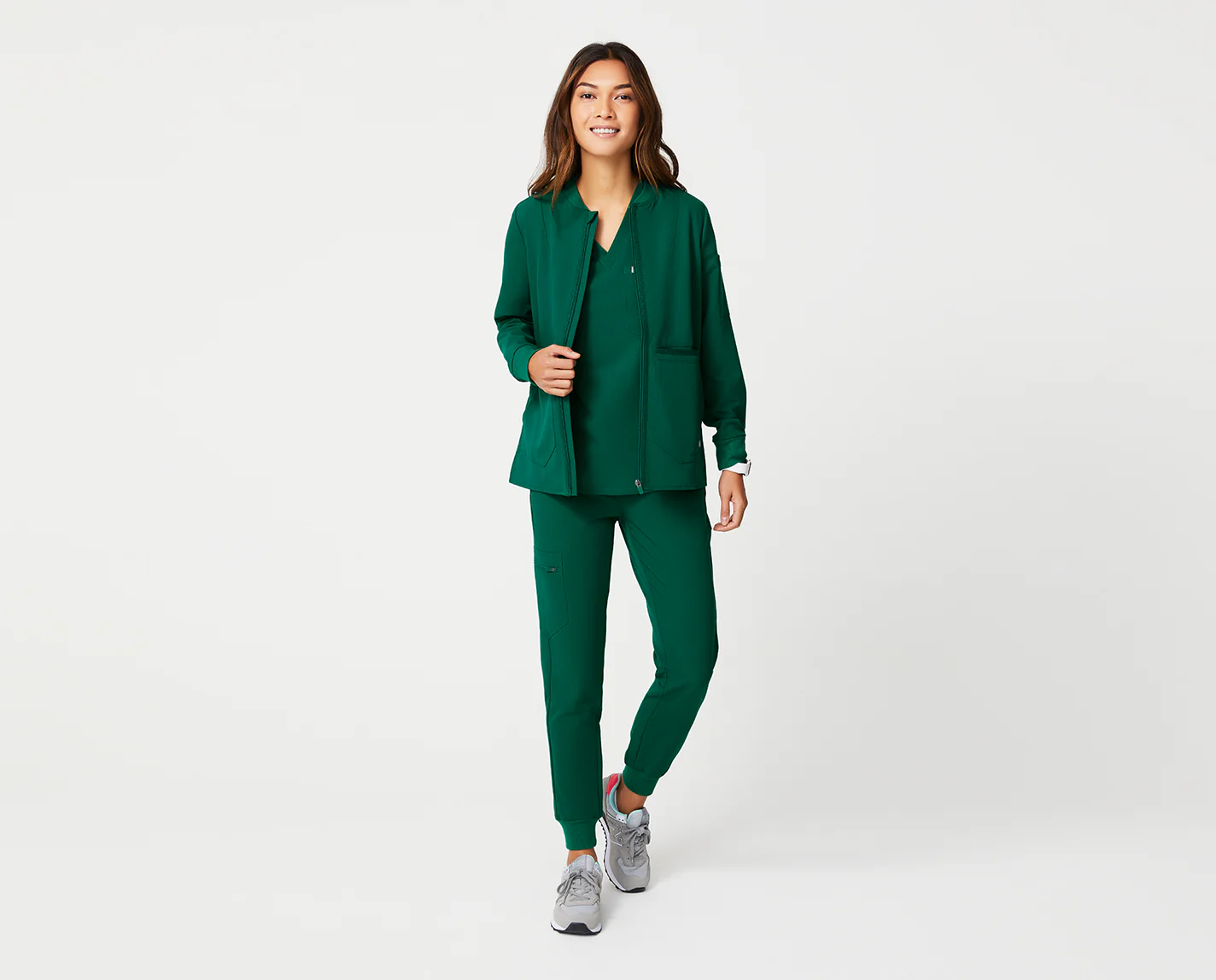 women's Hunter Green Bellery - Scrub Jacket - Image 6