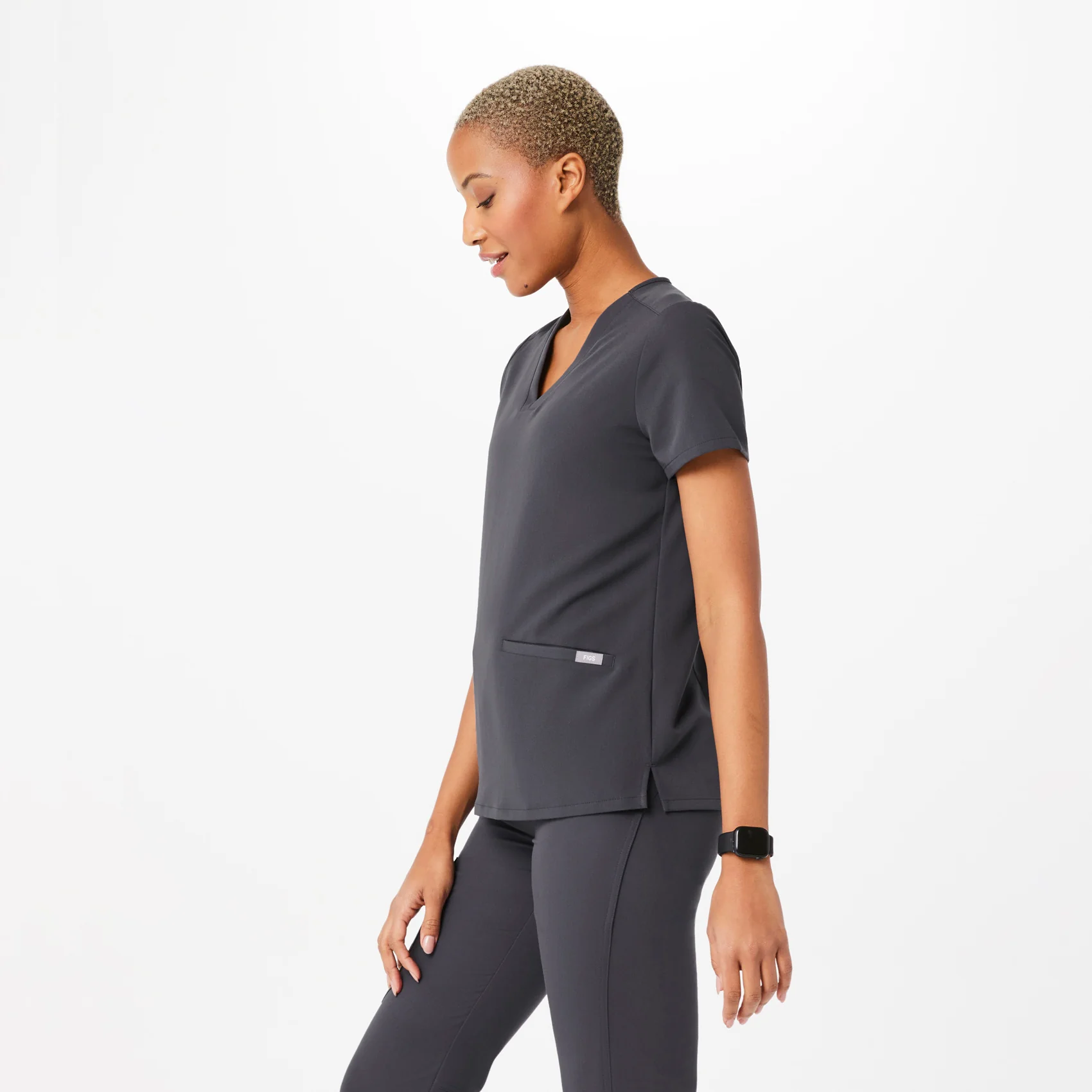 women's Charcoal Casma™ - Three-Pocket Scrub Top - Image 3
