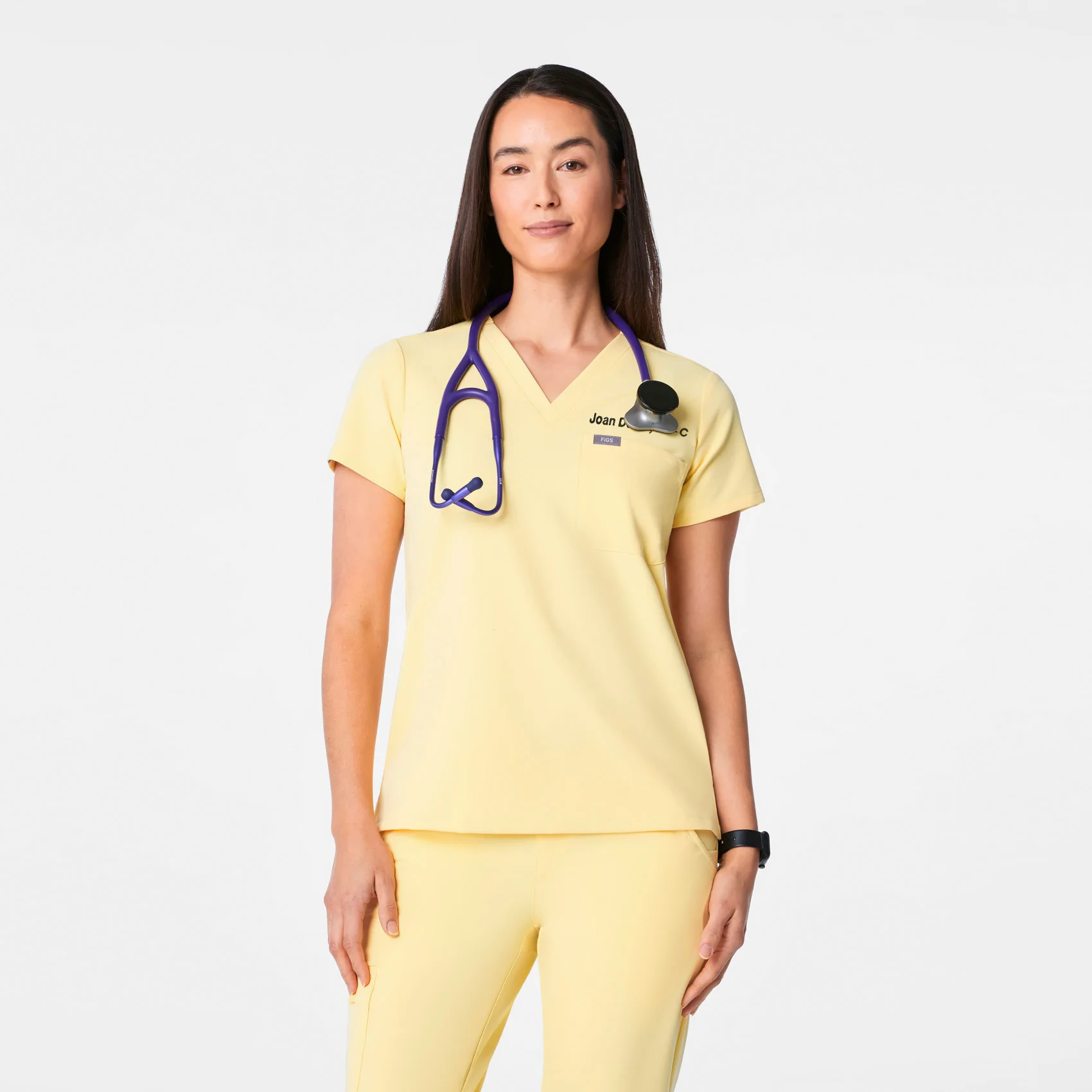 women's Butter Yellow Catarina Petite - One-Pocket Scrub Top™ - Image 5