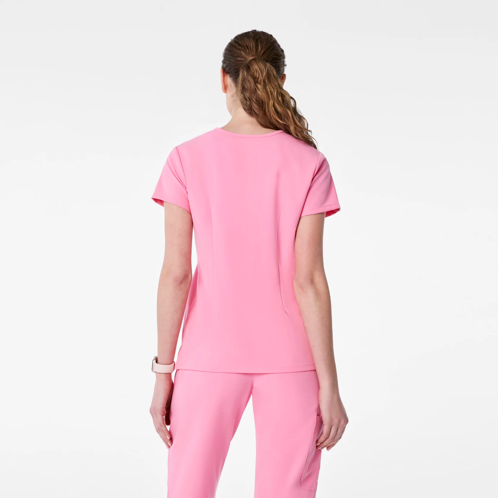 women's Sunrise Pink Catarina Petite - One-Pocket Scrub Top™ - Image 4
