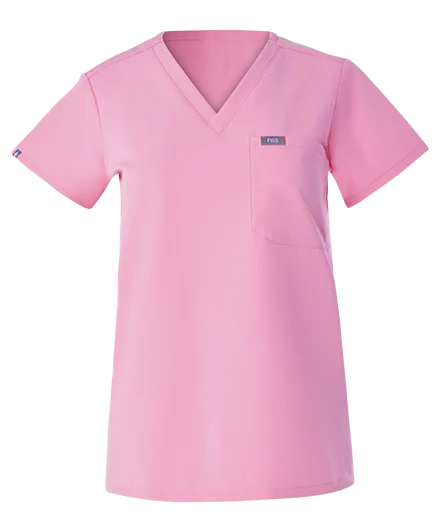 women's Sunrise Pink Catarina Petite - One-Pocket Scrub Top™ - Image 9