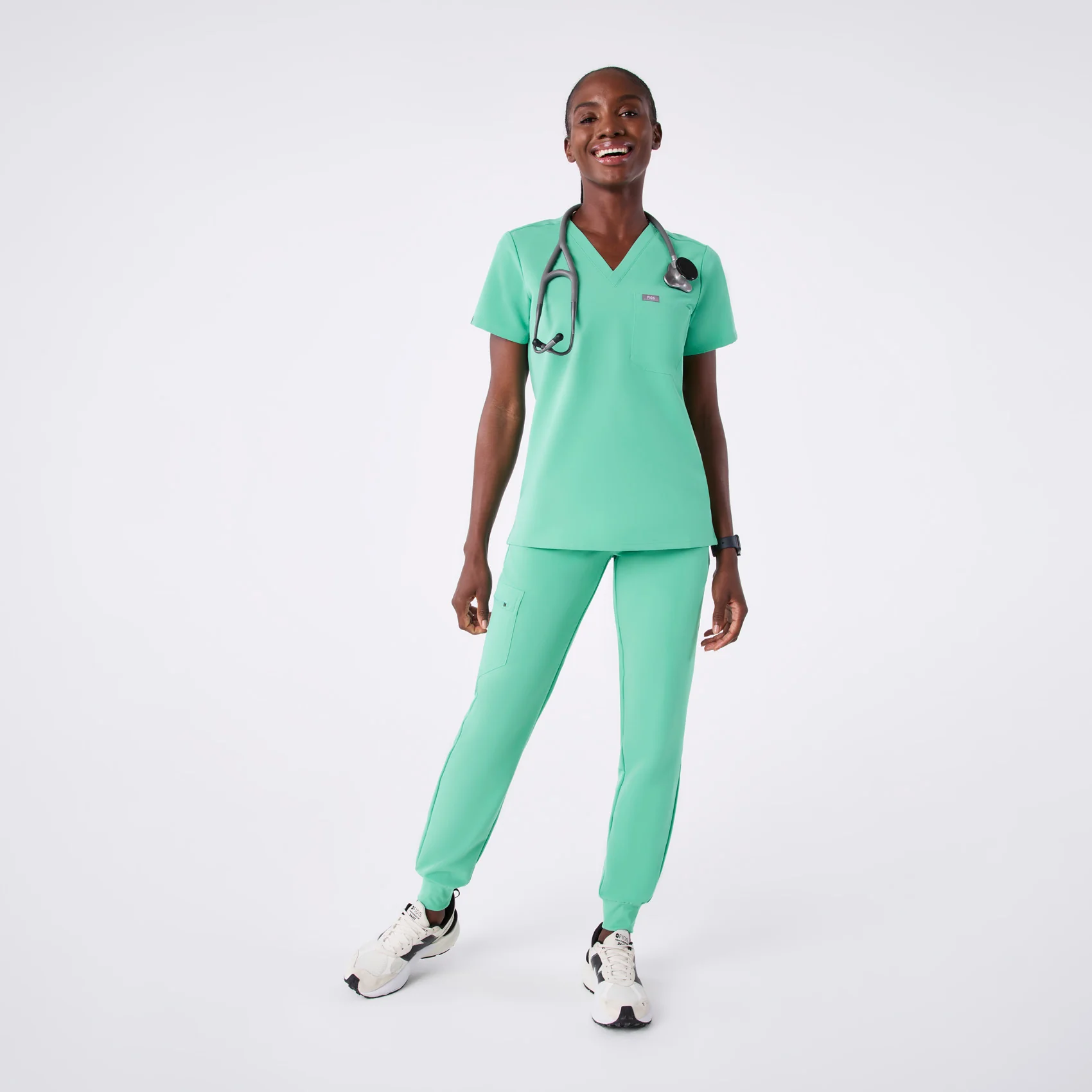 women's Surgical Green Catarina Petite - One-Pocket Scrub Top™ - Image 2