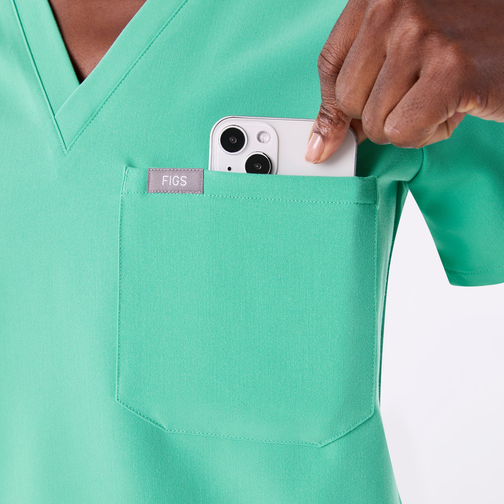 women's Surgical Green Catarina Petite - One-Pocket Scrub Top™ - Image 6
