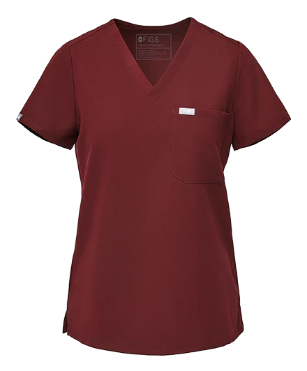 women's Burgundy Catarina™ - Petite Scrub Top - Image 10
