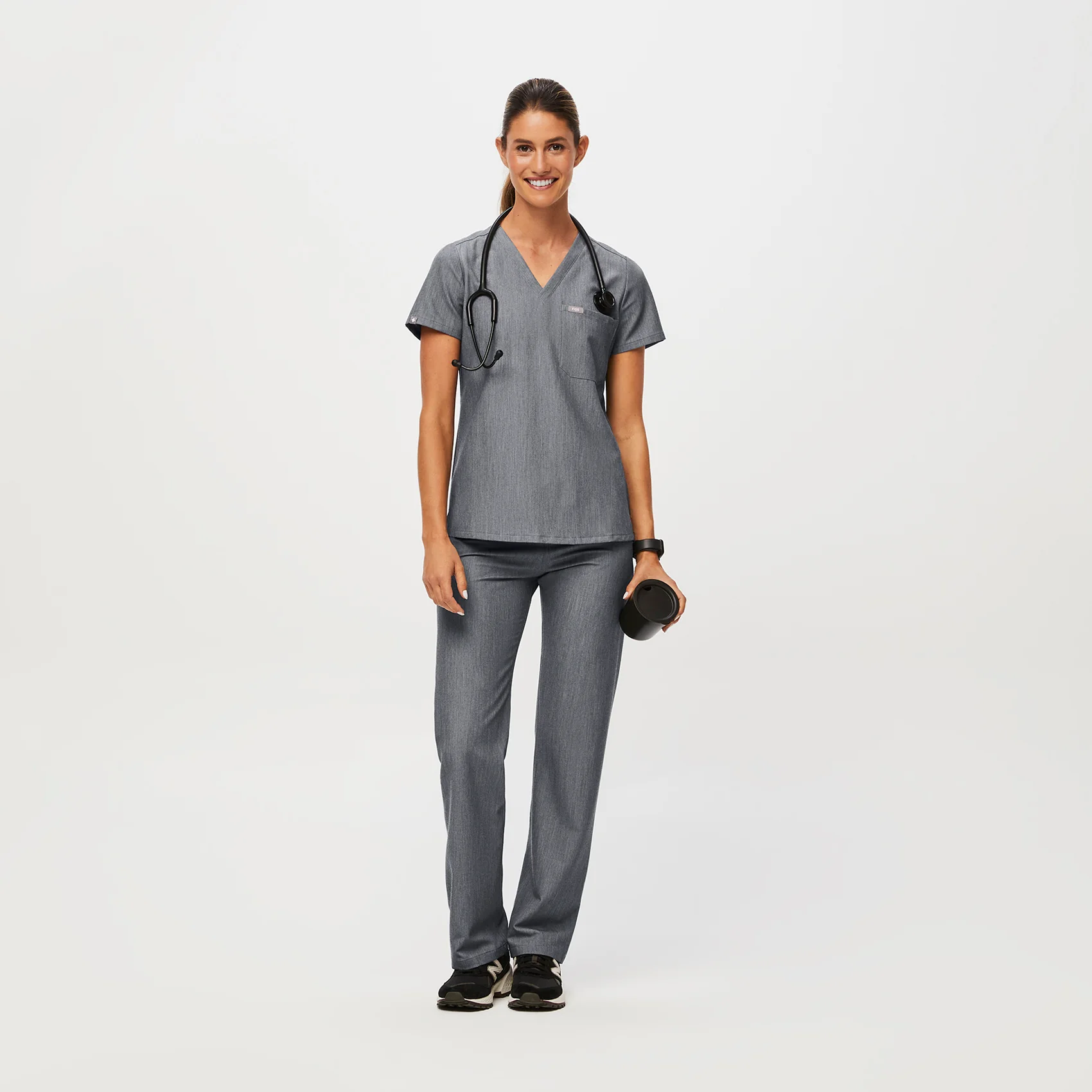 women's Graphite Catarina™ - Petite Scrub Top - Image 2