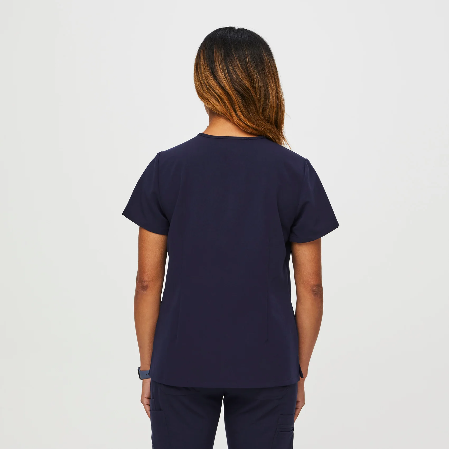 women's Navy Petite Catarina™ - One-Pocket Scrub Top - Image 4