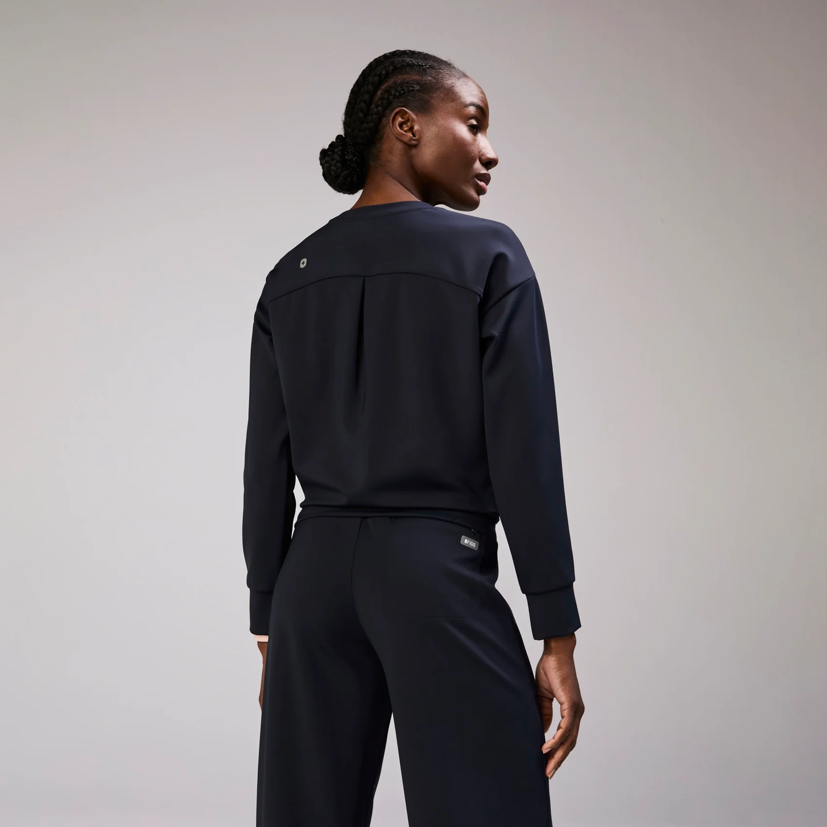 women's Navy Cornelia FORMx Crewneck - Scrub Top™ - Image 4