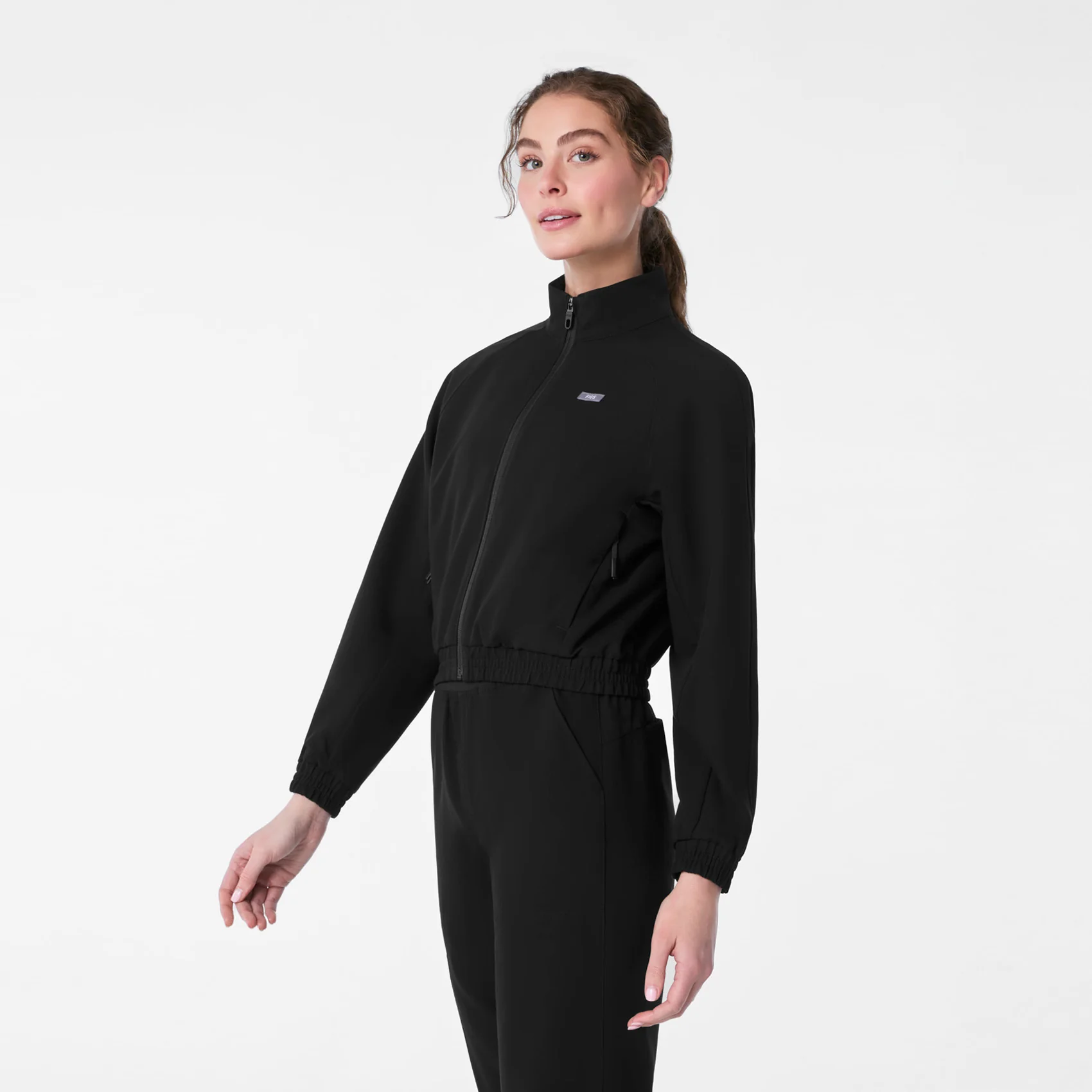 women's Black Cropped Sydney - Scrub Jacket - Image 3
