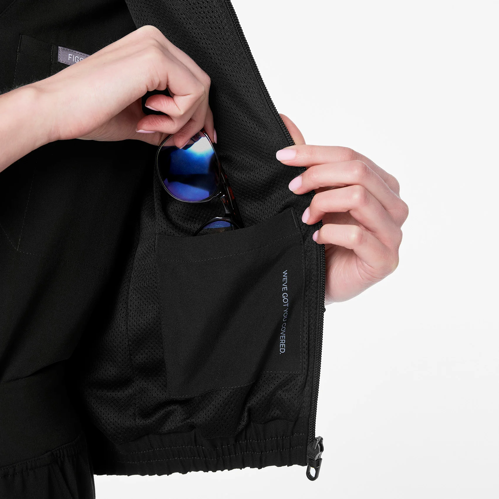 women's Black Cropped Sydney - Scrub Jacket - Image 8