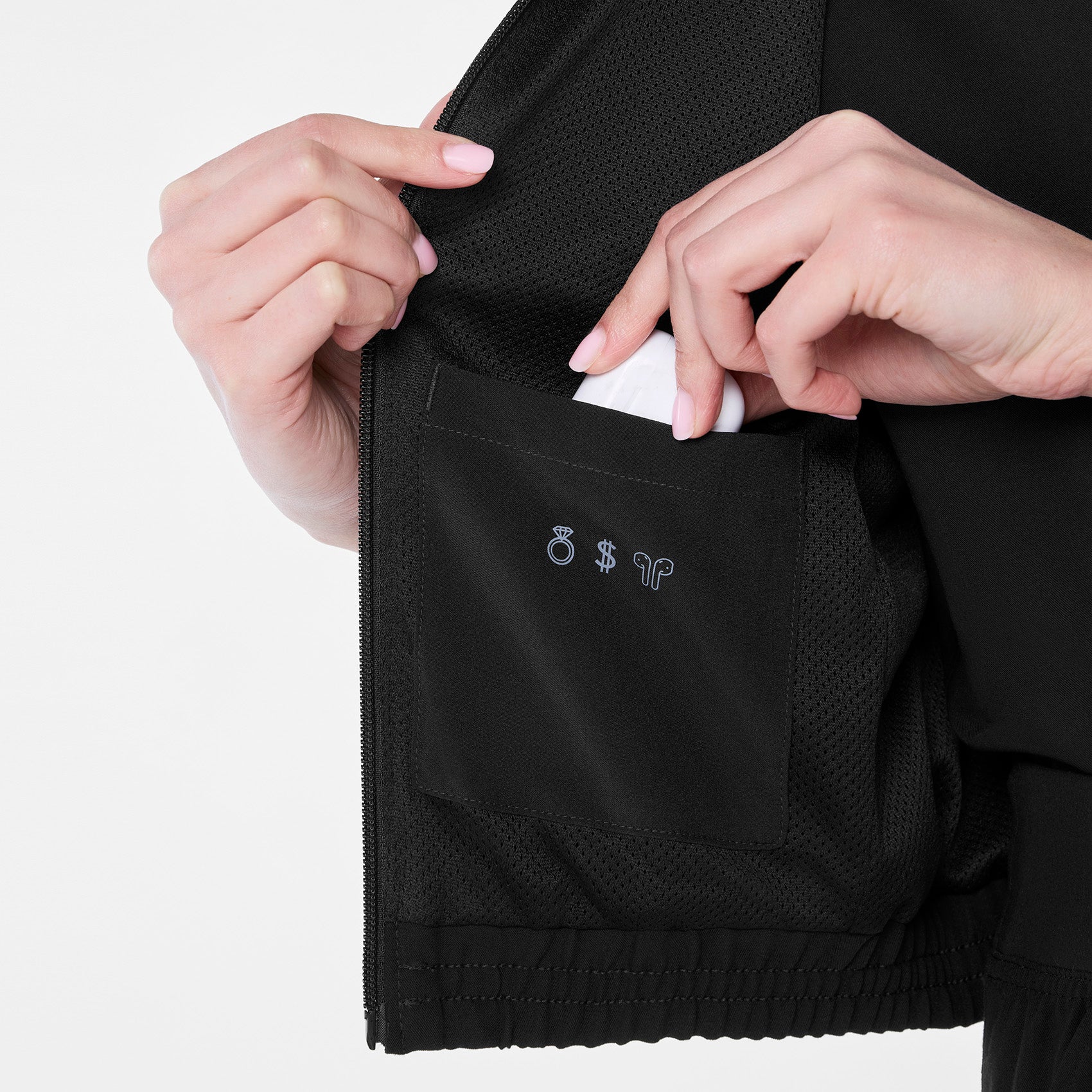women's Black Cropped Sydney - Scrub Jacket - Image 9