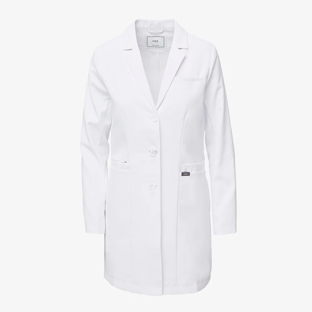 women's White Bellevue - Slim Long Lab Coat - Image 11