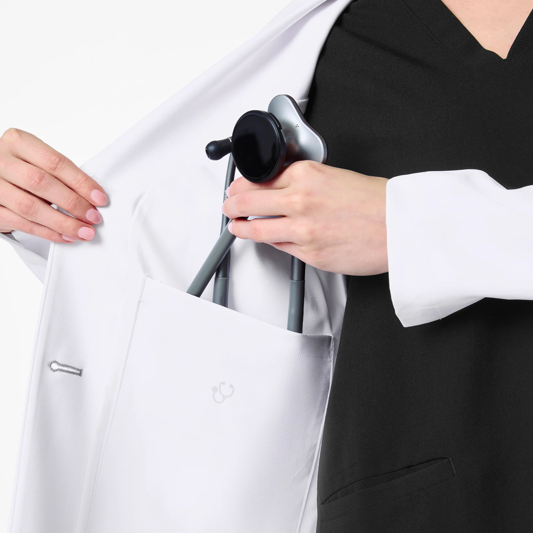 women's White Bellevue - Slim Short Lab Coat - Image 7