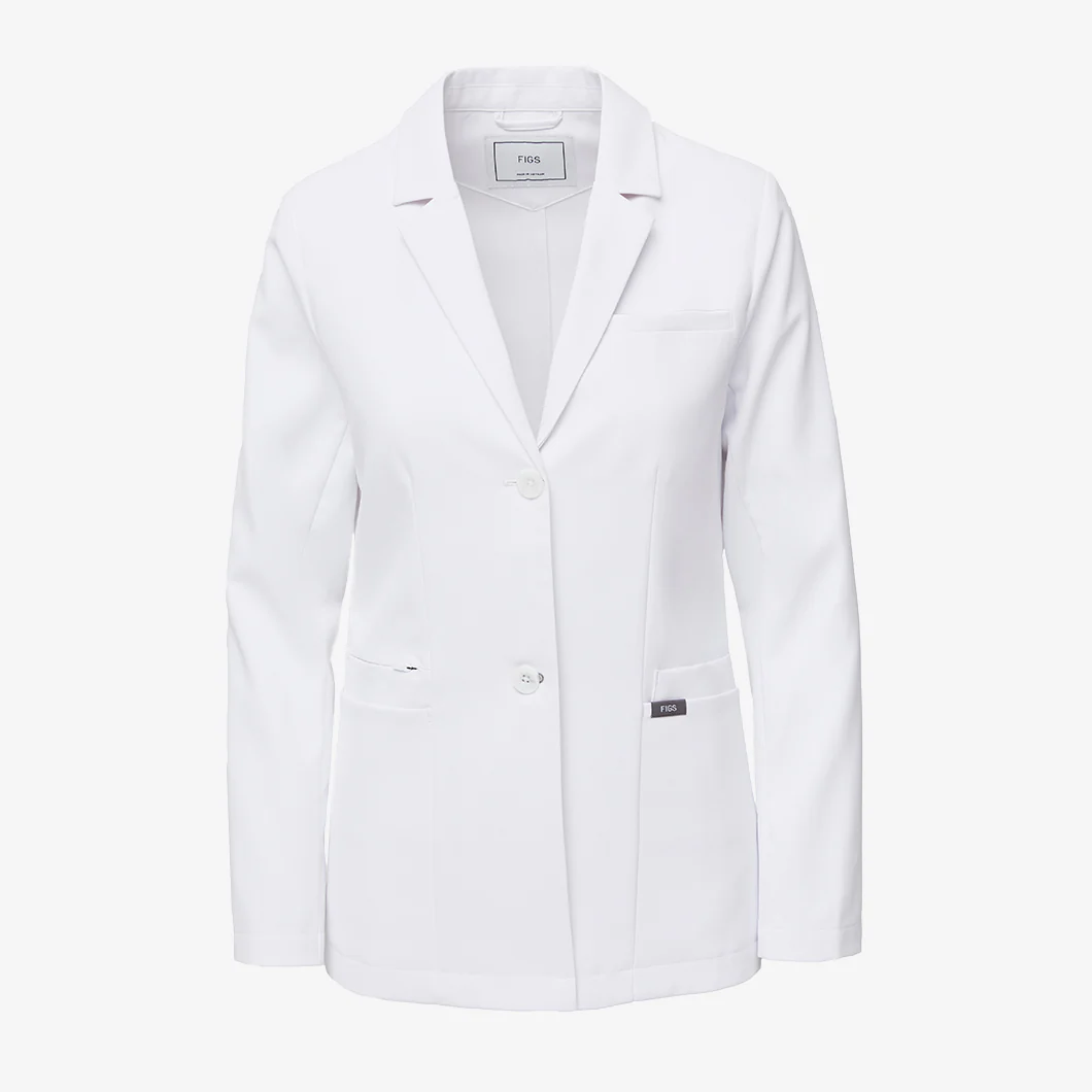 women's White Bellevue - Slim Short Lab Coat - Image 9