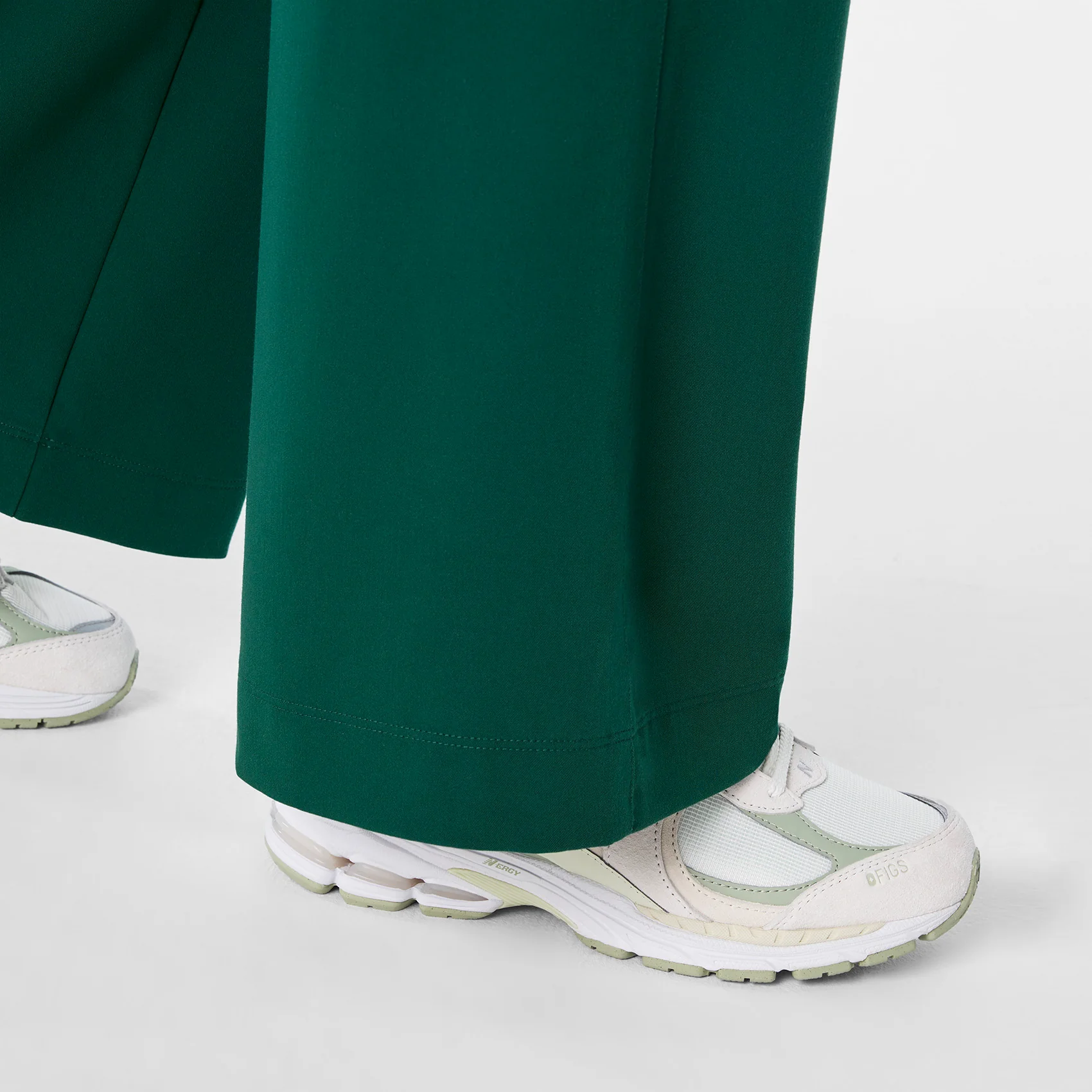 women's Forest Green High Waisted Allison Ultra Wide Leg - Tall Scrub Pant - Image 8