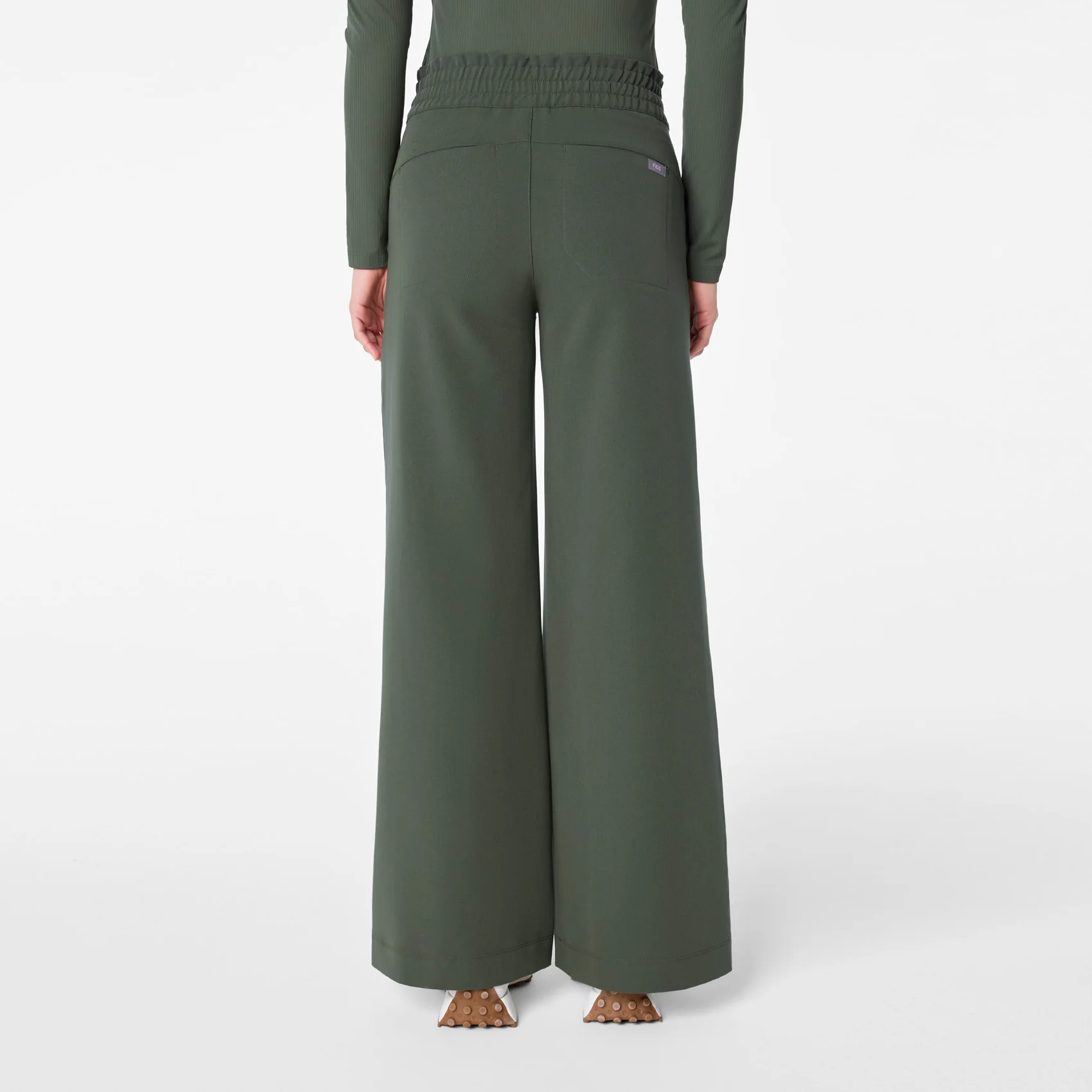 women's Moss High Waisted Allison Ultra Wide Leg - Tall Scrub Pant - Image 4