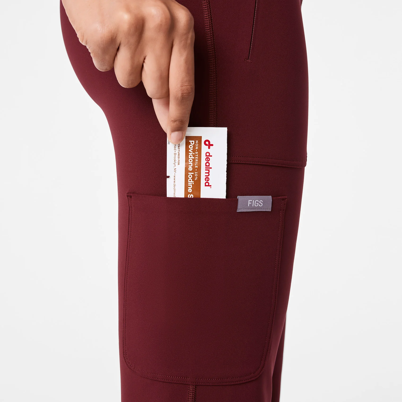 women's Burgundy High Waisted Ashland - Flare ScrubLegging™ - Image 8
