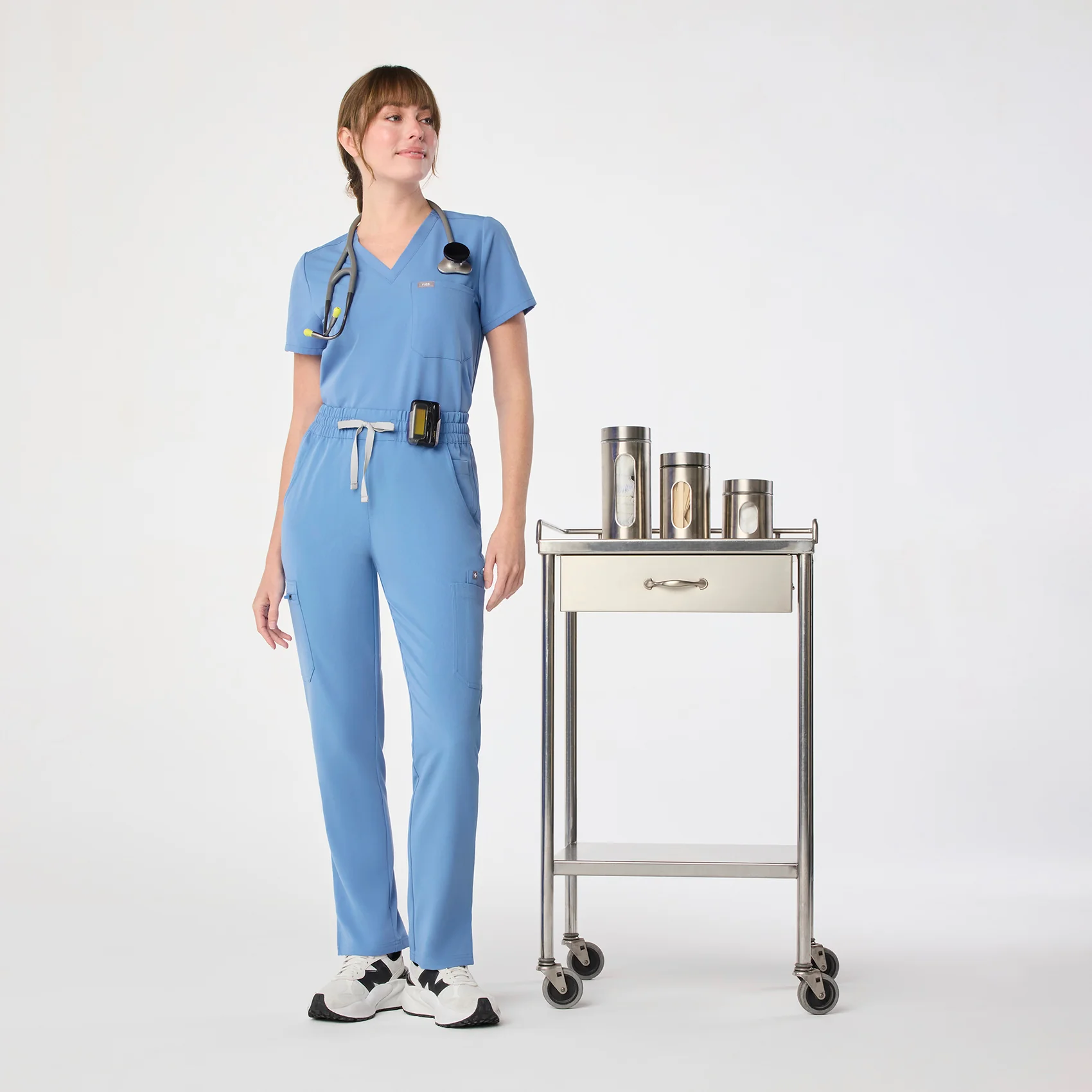 women's Ceil Blue High Waisted Dowa - Petite Scrub Pant (3XL-6XL) - Image 2