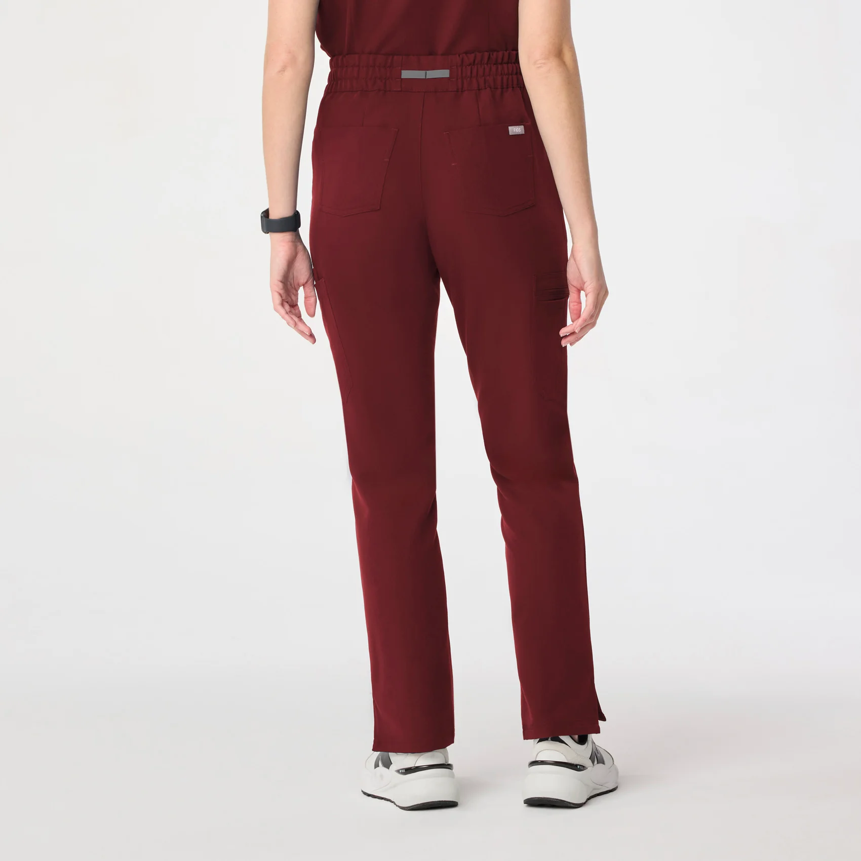 women's Burgundy High Waisted Dowa - Scrub Pant - Image 3