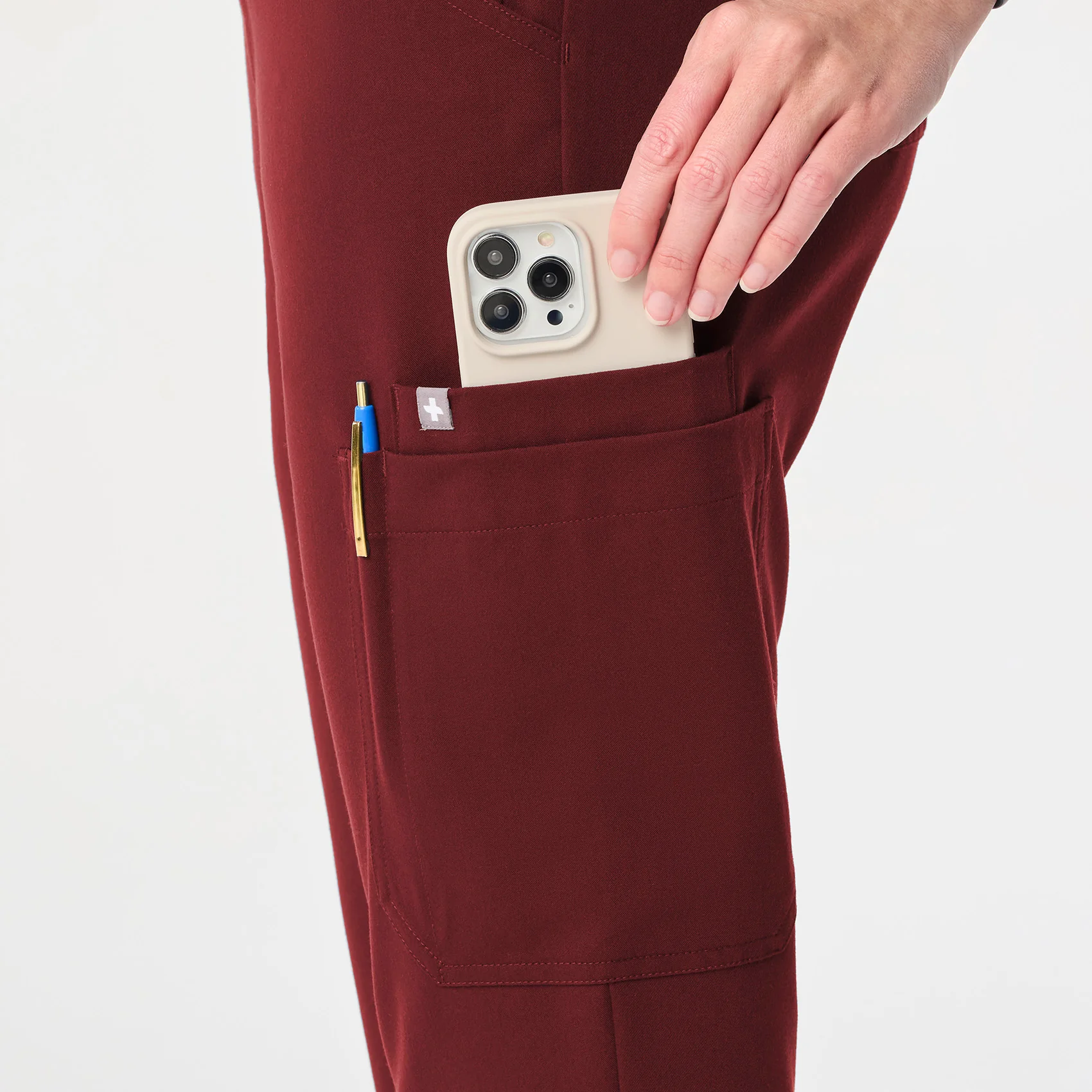 women's Burgundy High Waisted Dowa - Scrub Pant - Image 8