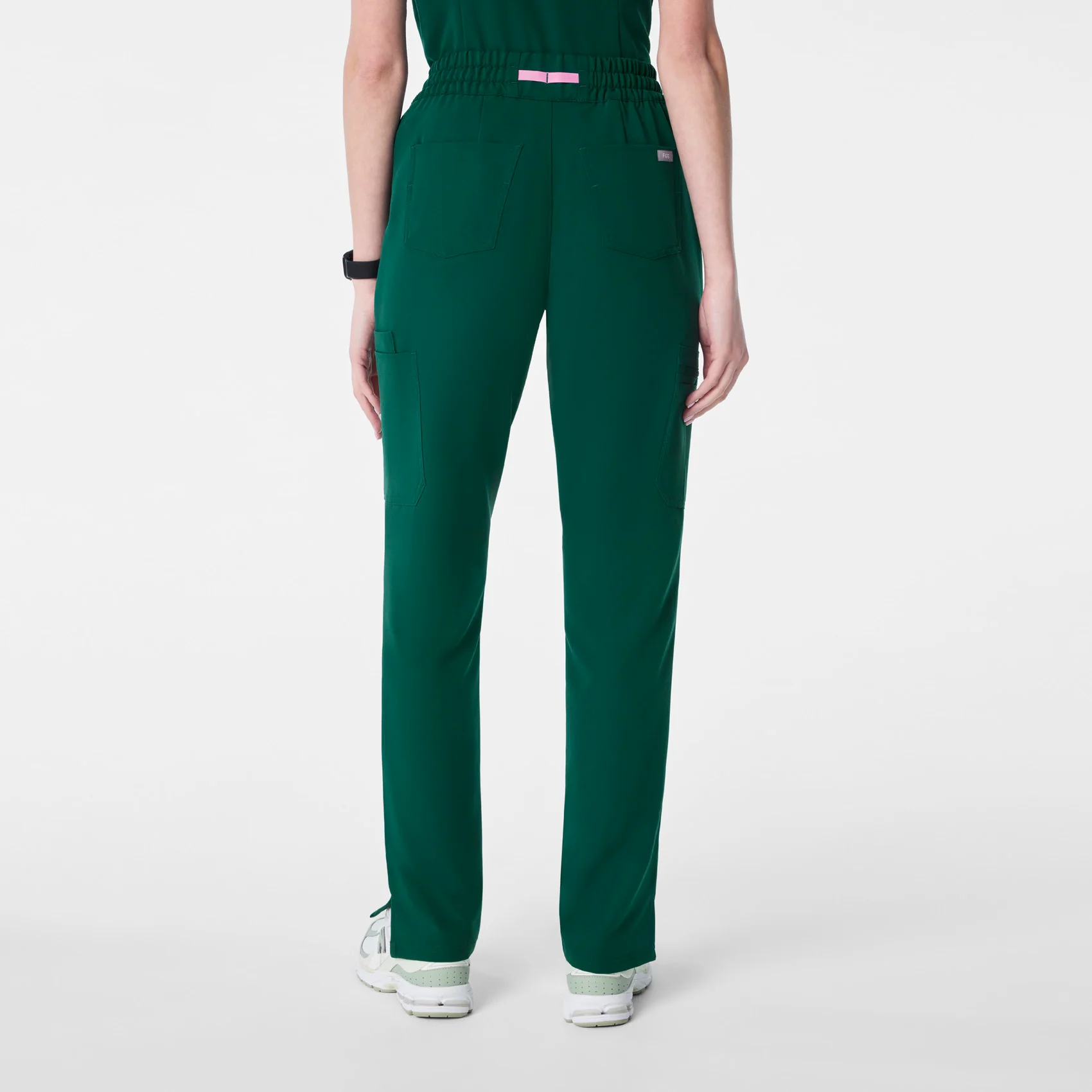 women's Forest Green High Waisted Dowa - Petite Scrub Pants - Image 4