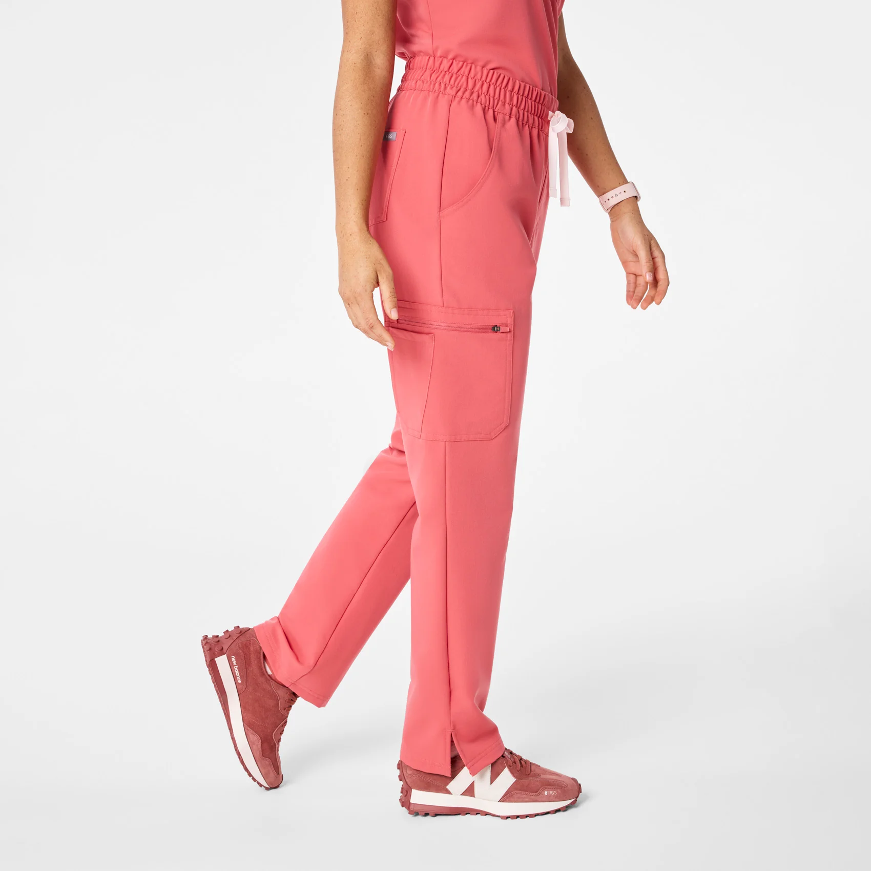 women's Pulmonary Pink High Waisted Dowa - Scrub Pants - Image 3