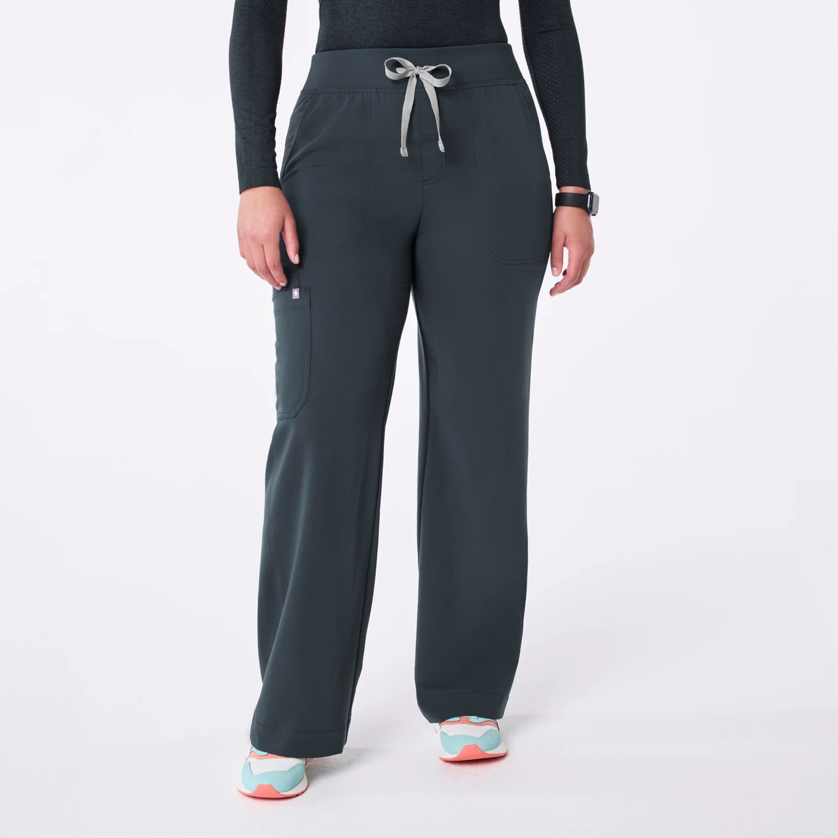 women's Dark Harbor High Waisted Isabel Wide Leg - Petite Scrub Pant