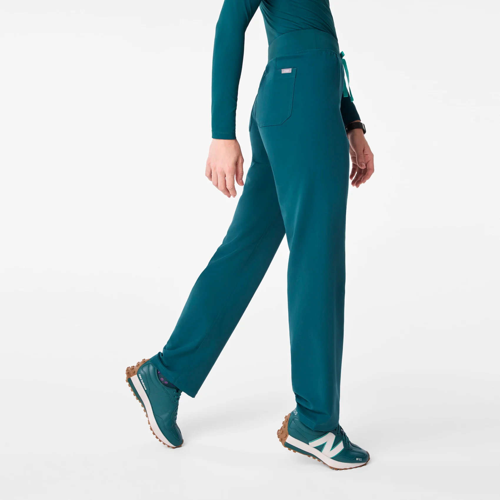 women's Caribbean Blue High Waisted Livingston - Basic Scrub Pant™ - Image 3