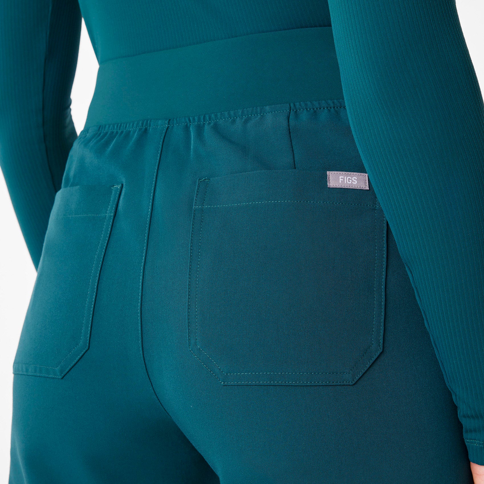 women's Caribbean Blue High Waisted Livingston - Petite Basic Scrub Pant™ - Image 6