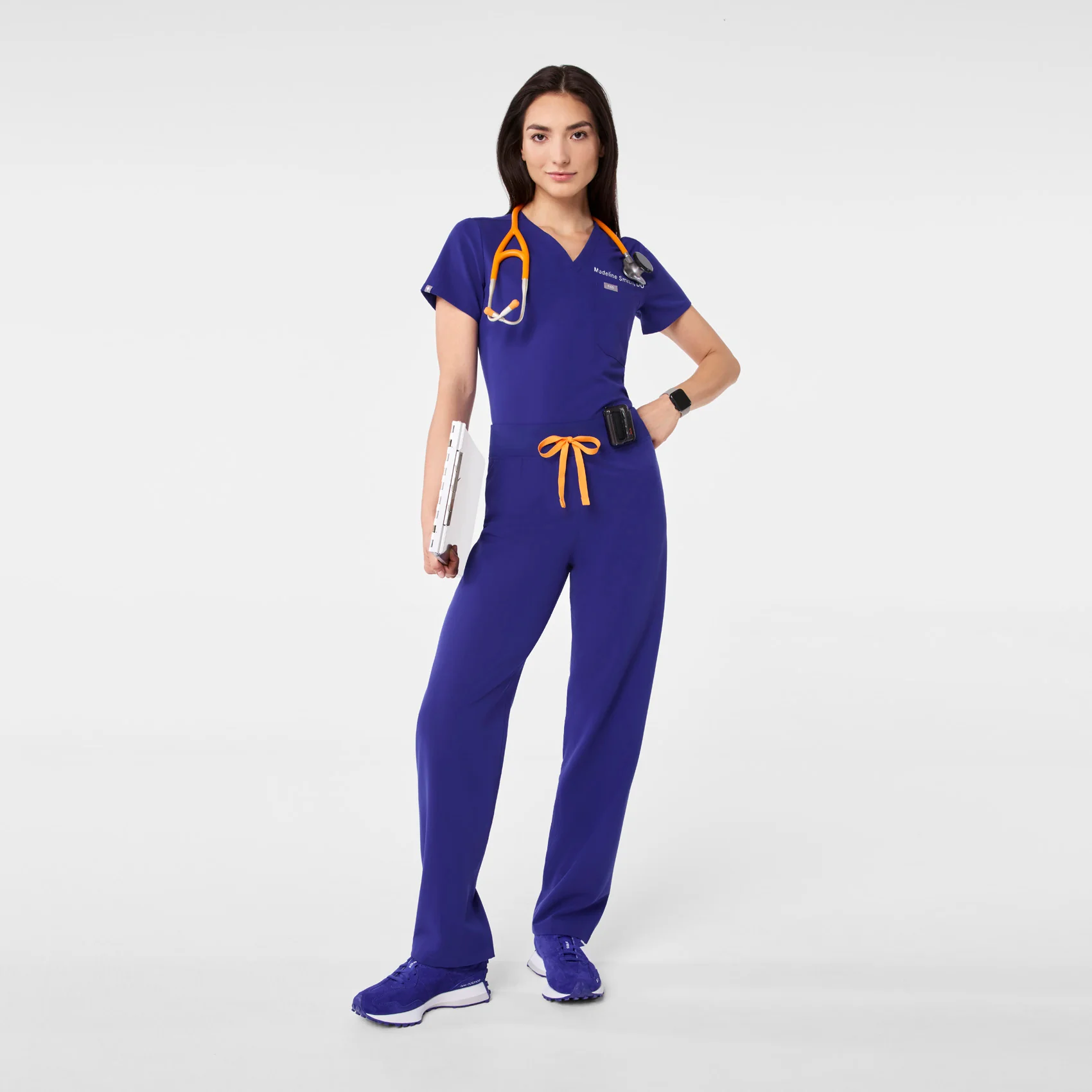 women's Deep Royal Blue High Waisted Livingston - Petite Basic Scrub Pant™ - Image 2