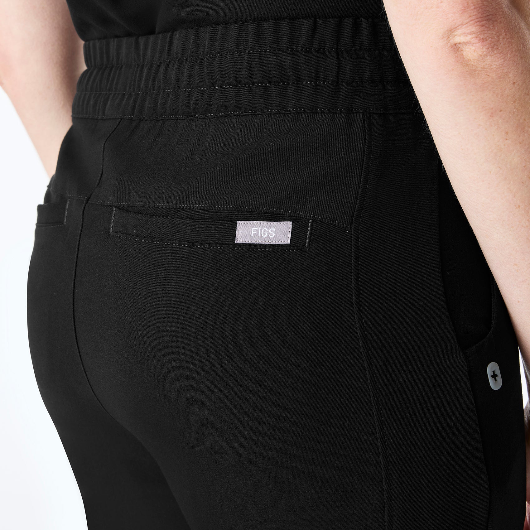 women's Black High Waisted Montal Flare - Scrub Pant - Image 7