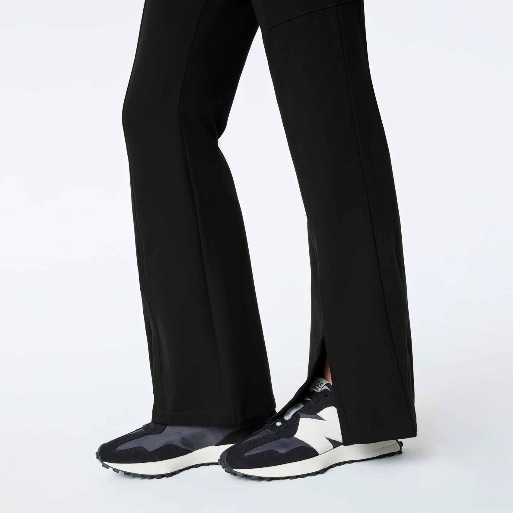 women's Black High Waisted Montal Flare - Scrub Pant - Image 9