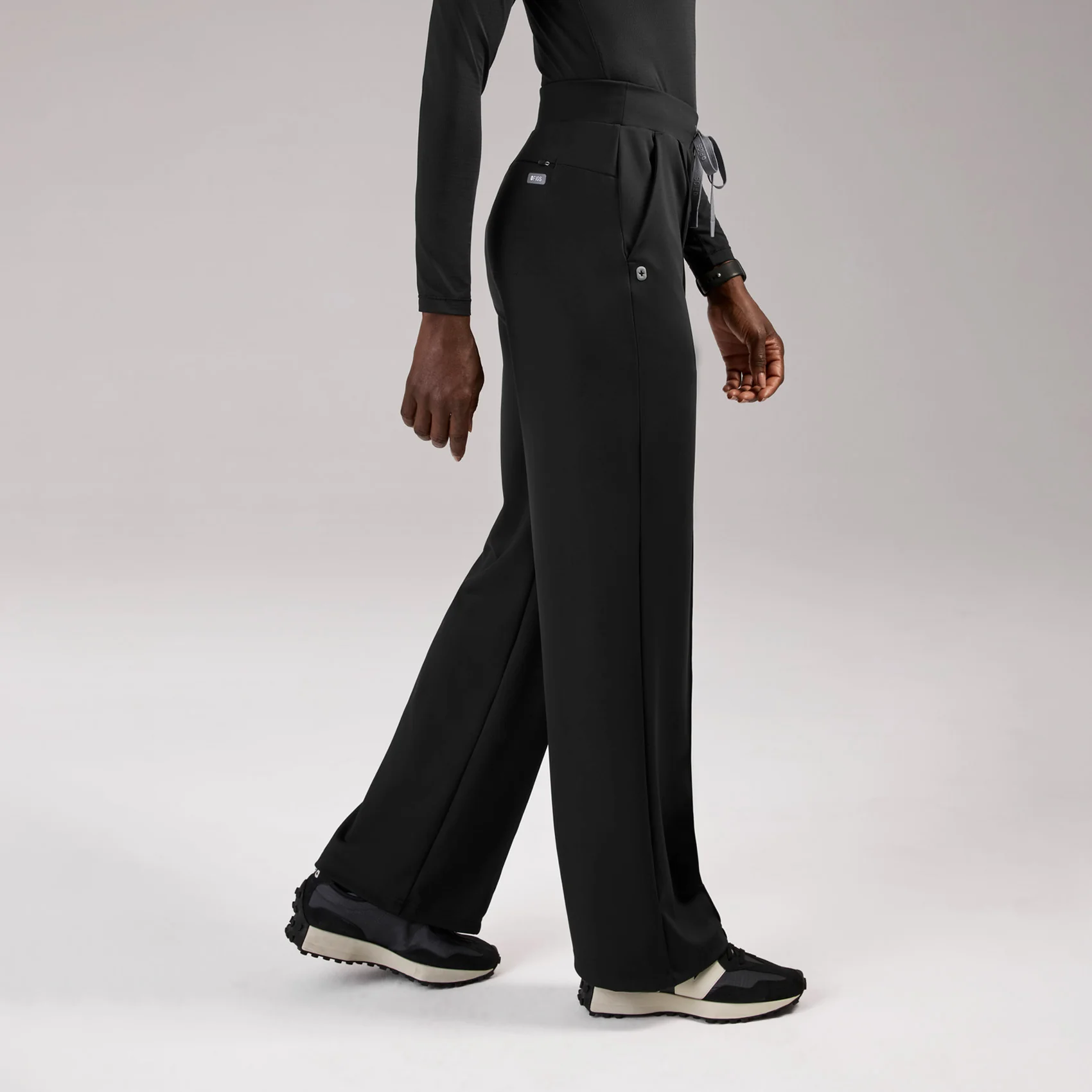 women's Black High Waisted Piedra FORMx™ Straight Leg - Scrub Pant - Image 3