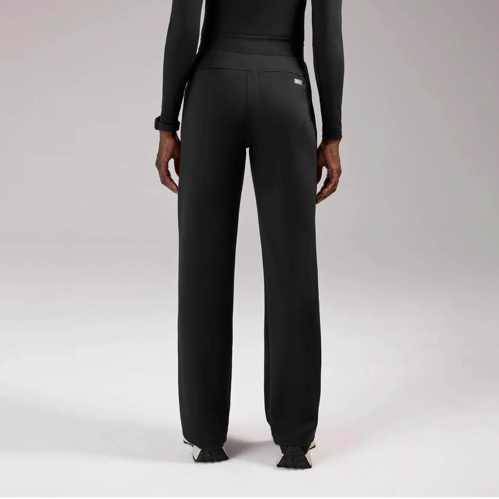 women's Black High Waisted Piedra FORMx™ Straight Leg - Scrub Pant - Image 4