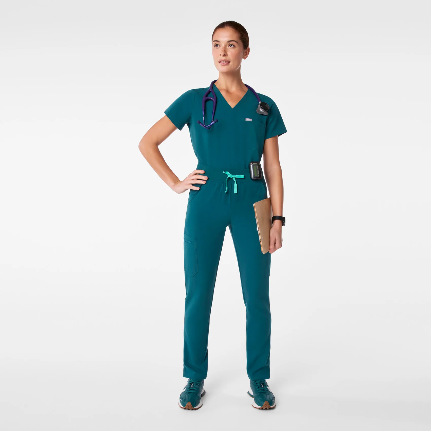 women's Caribbean Blue High Waisted Yola - Petite Skinny Scrub Pant™ - Image 2