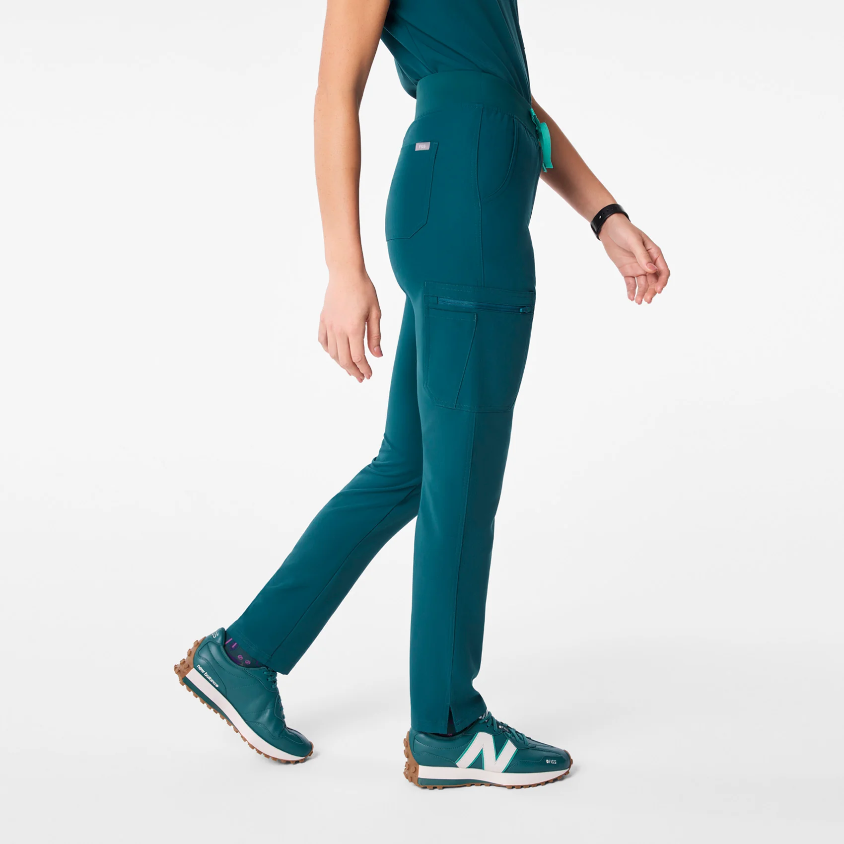 women's Caribbean Blue High Waisted Yola - Petite Skinny Scrub Pant™ - Image 3