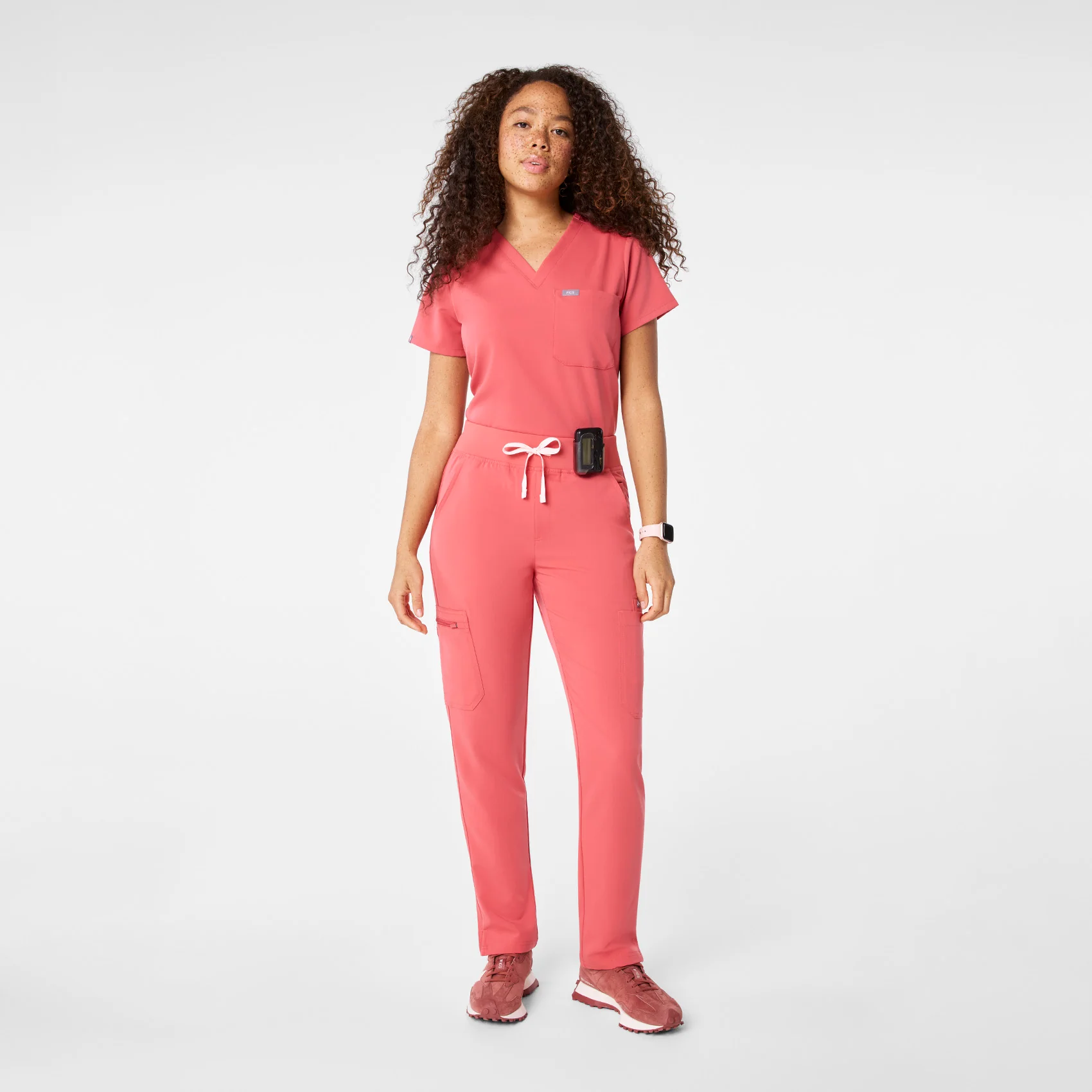 women's Pulmonary Pink High Waisted Yola - Petite Skinny Scrub Pant™ - Image 2