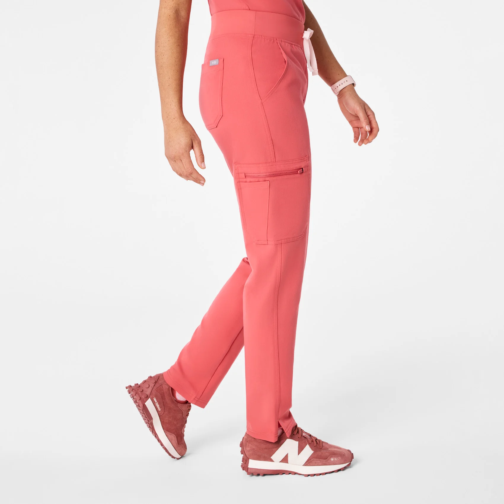 women's Pulmonary Pink High Waisted Yola - Petite Skinny Scrub Pant™ - Image 3