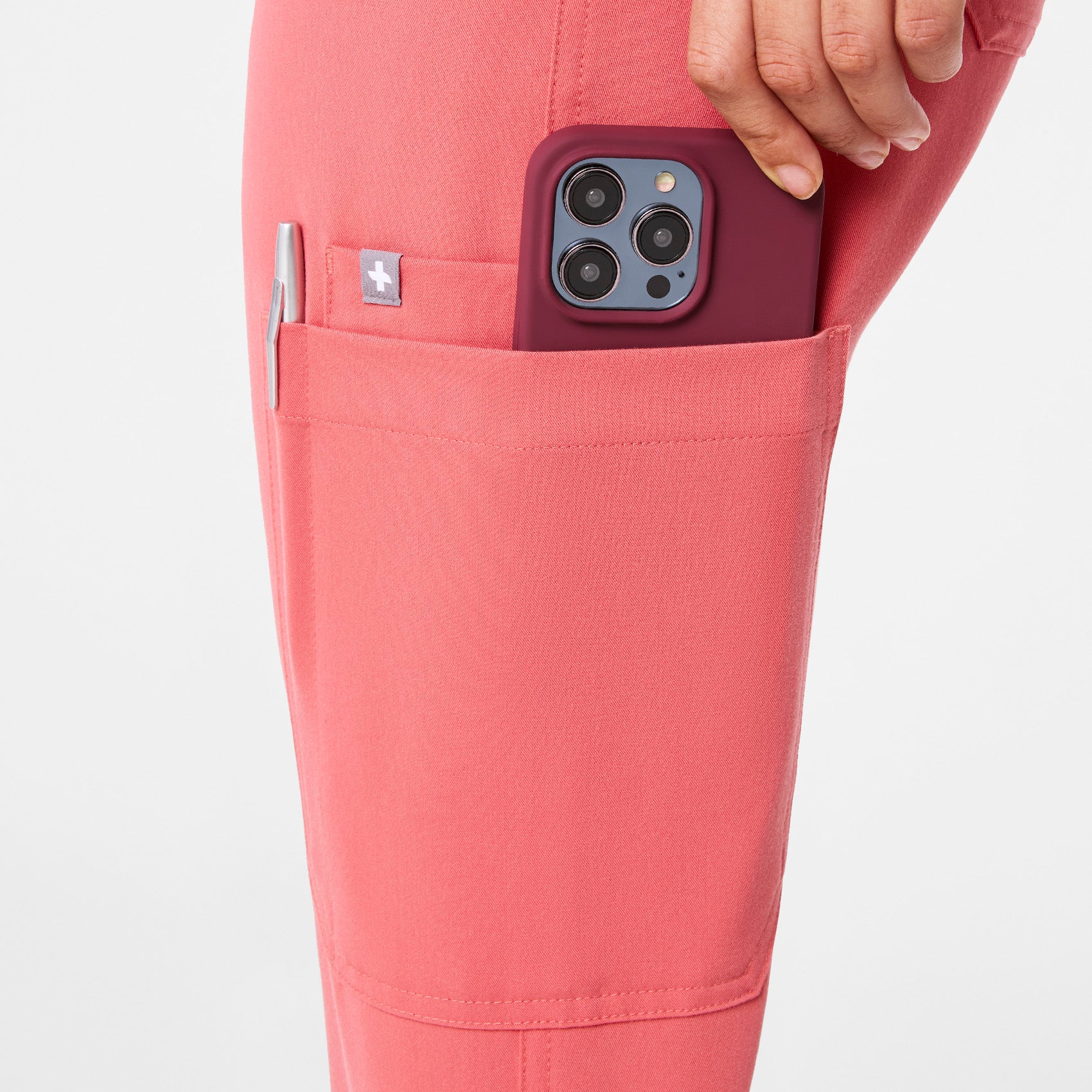 women's Pulmonary Pink High Waisted Yola - Petite Skinny Scrub Pant™ - Image 7