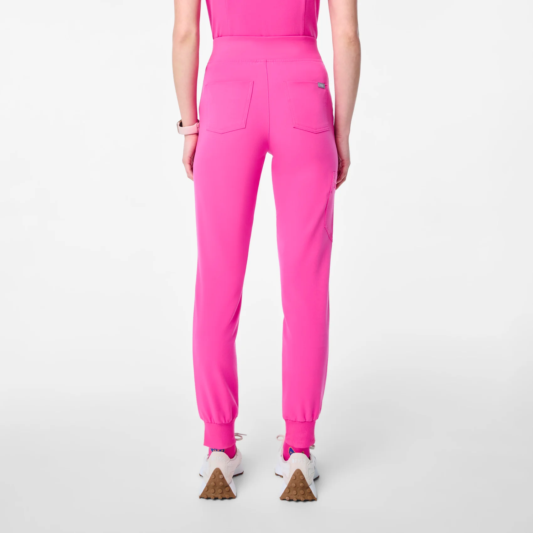women's Rapid Response Pink High Waisted Zamora - Petite Jogger Scrub Pant™ - Image 4