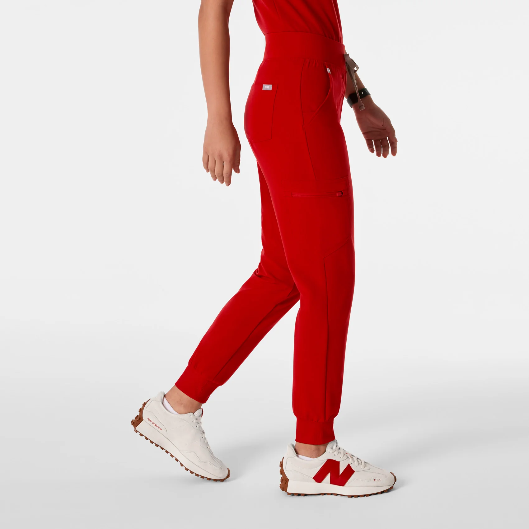 women's Winning Red High Waisted Zamora - Petite Jogger Scrub Pant™ - Image 3