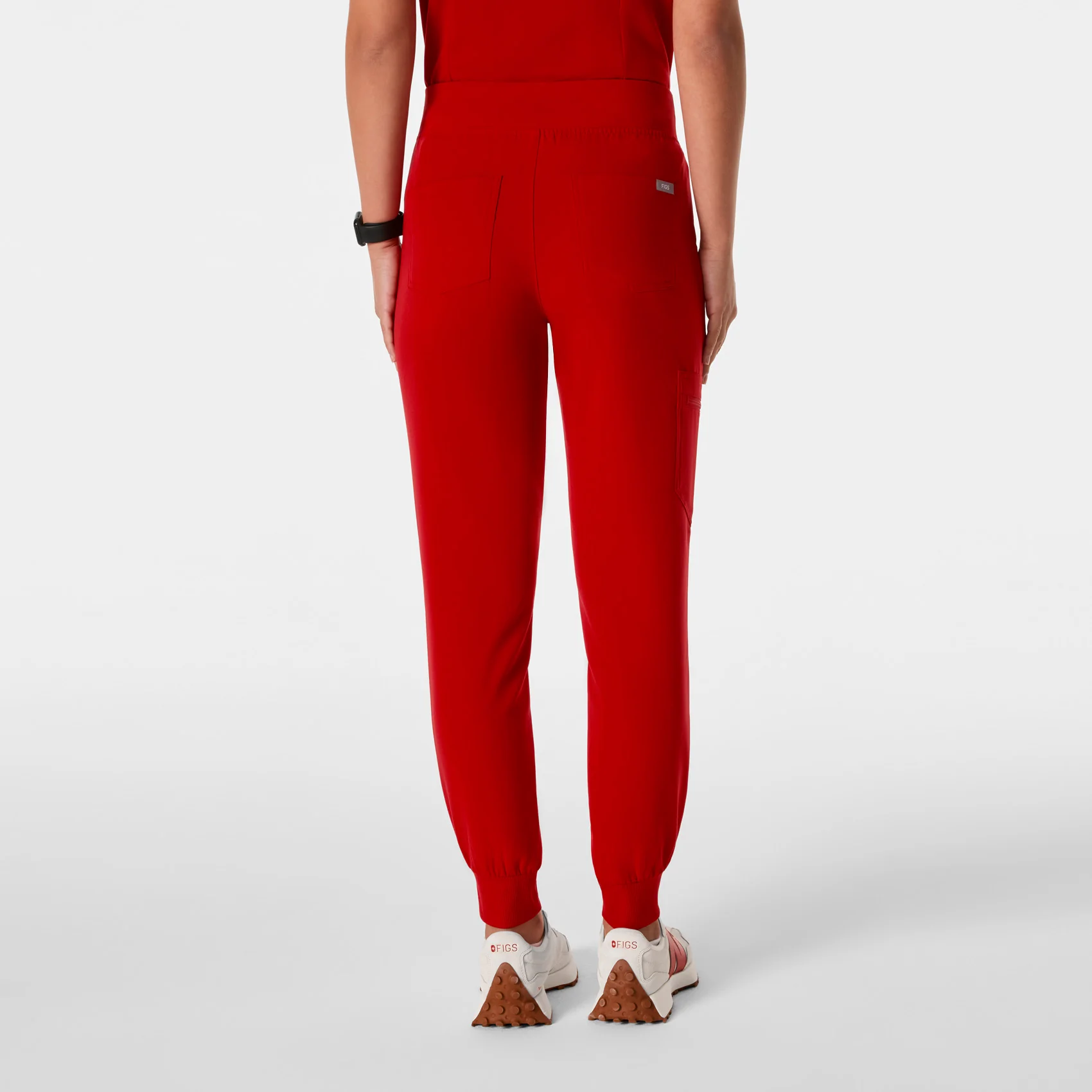 women's Winning Red High Waisted Zamora - Petite Jogger Scrub Pant™ - Image 4
