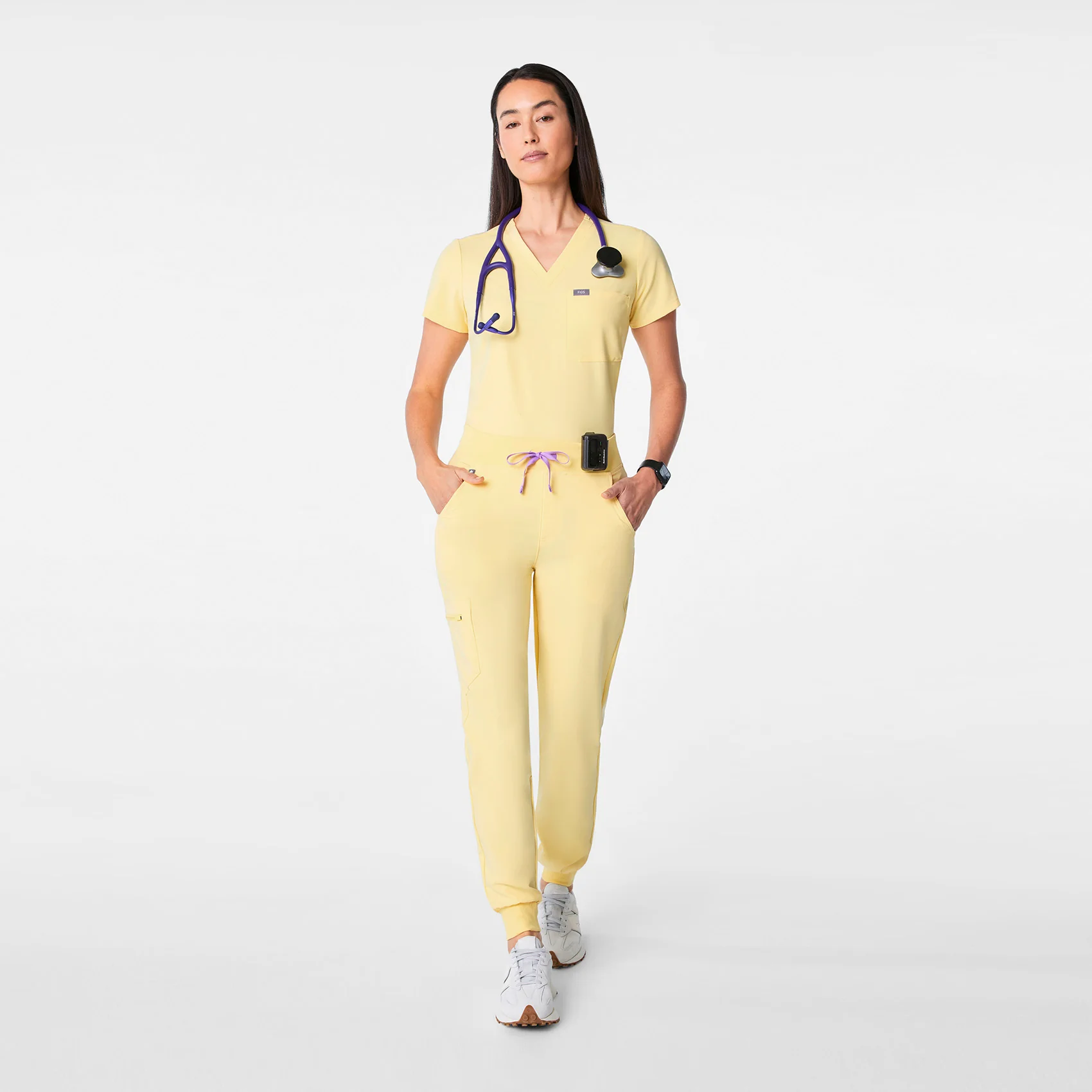 women's Butter Yellow High Waisted Zamora - Jogger Scrub Pant™ - Image 2