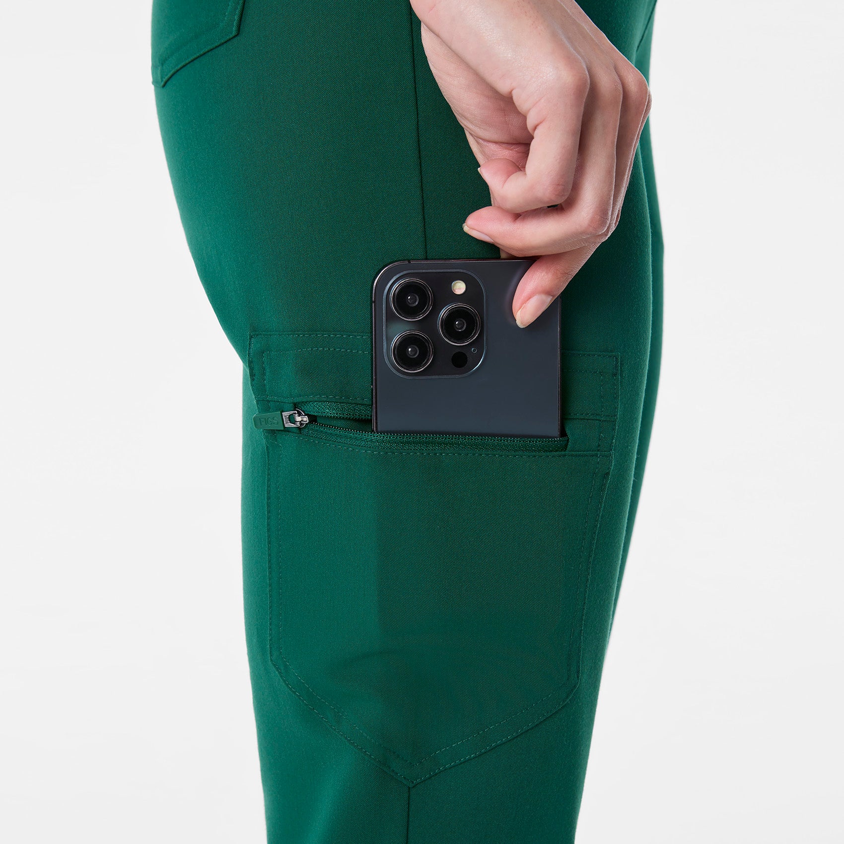 women's Forest Green High Waisted Zamora - Petite Jogger Scrub Pant™ - Image 7