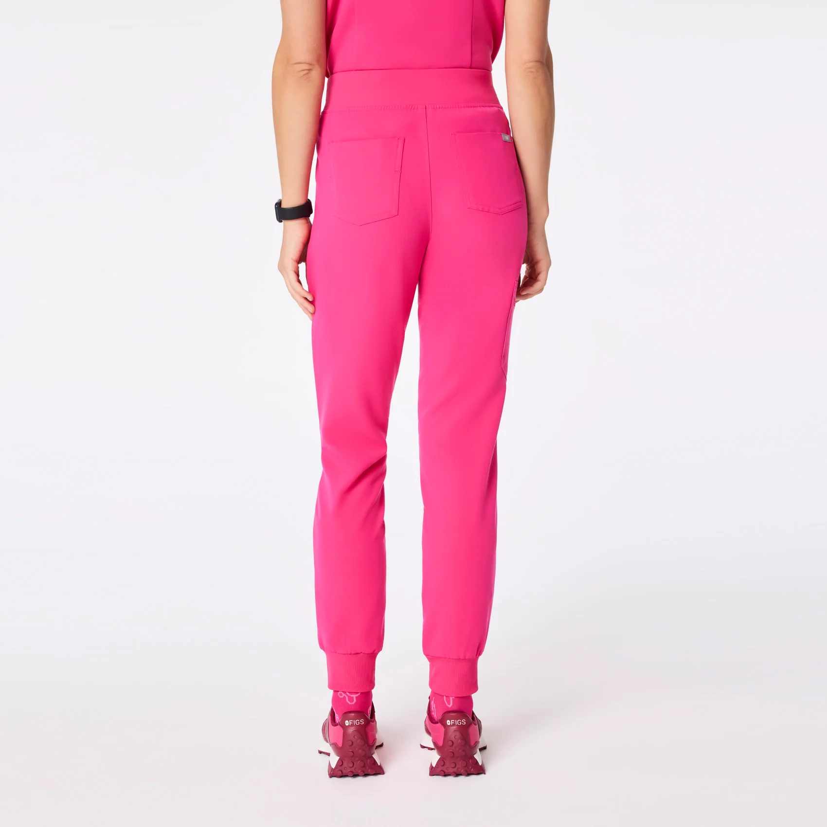 women's Shocking Pink High Waisted Zamora - Tall Jogger Scrub Pant™ - Image 4