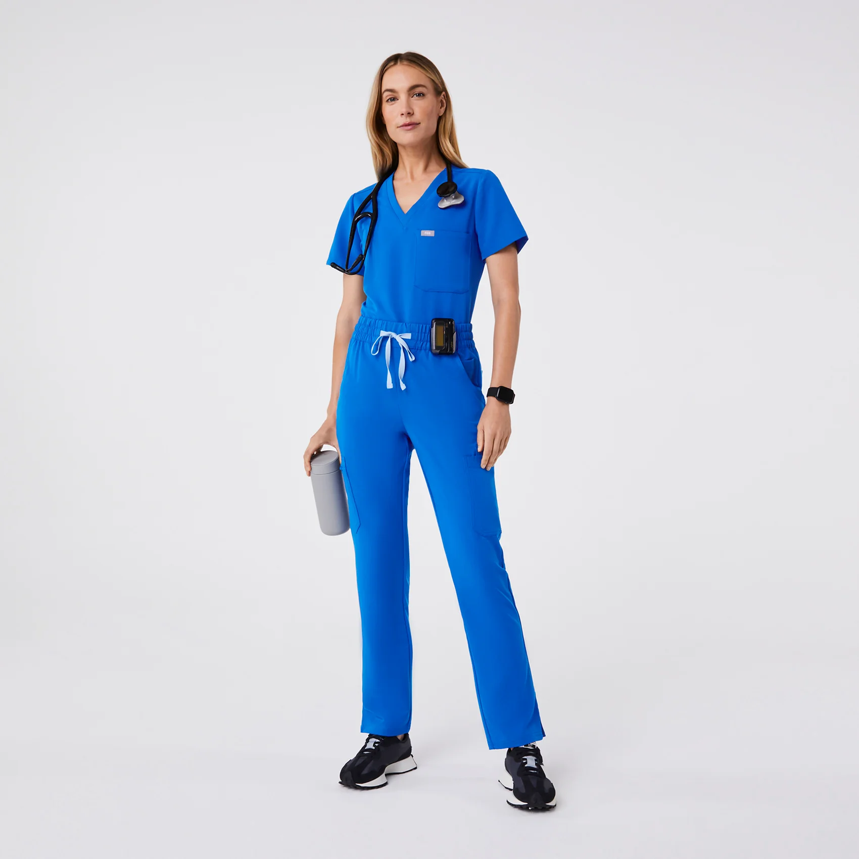 women's Royal Blue High Waisted Dowa - Petite Scrub Pant (3XL-6XL) - Image 2