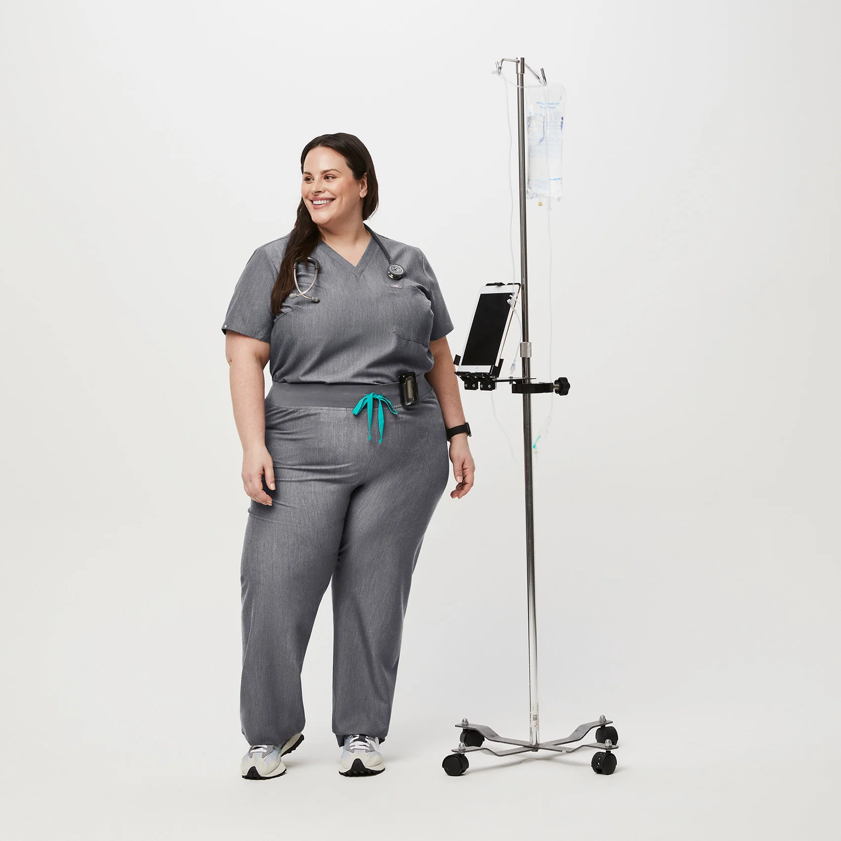 women's Graphite High Waisted Livingston™ - Petite Basic Scrub Pants (3XL - 6XL) - Image 6