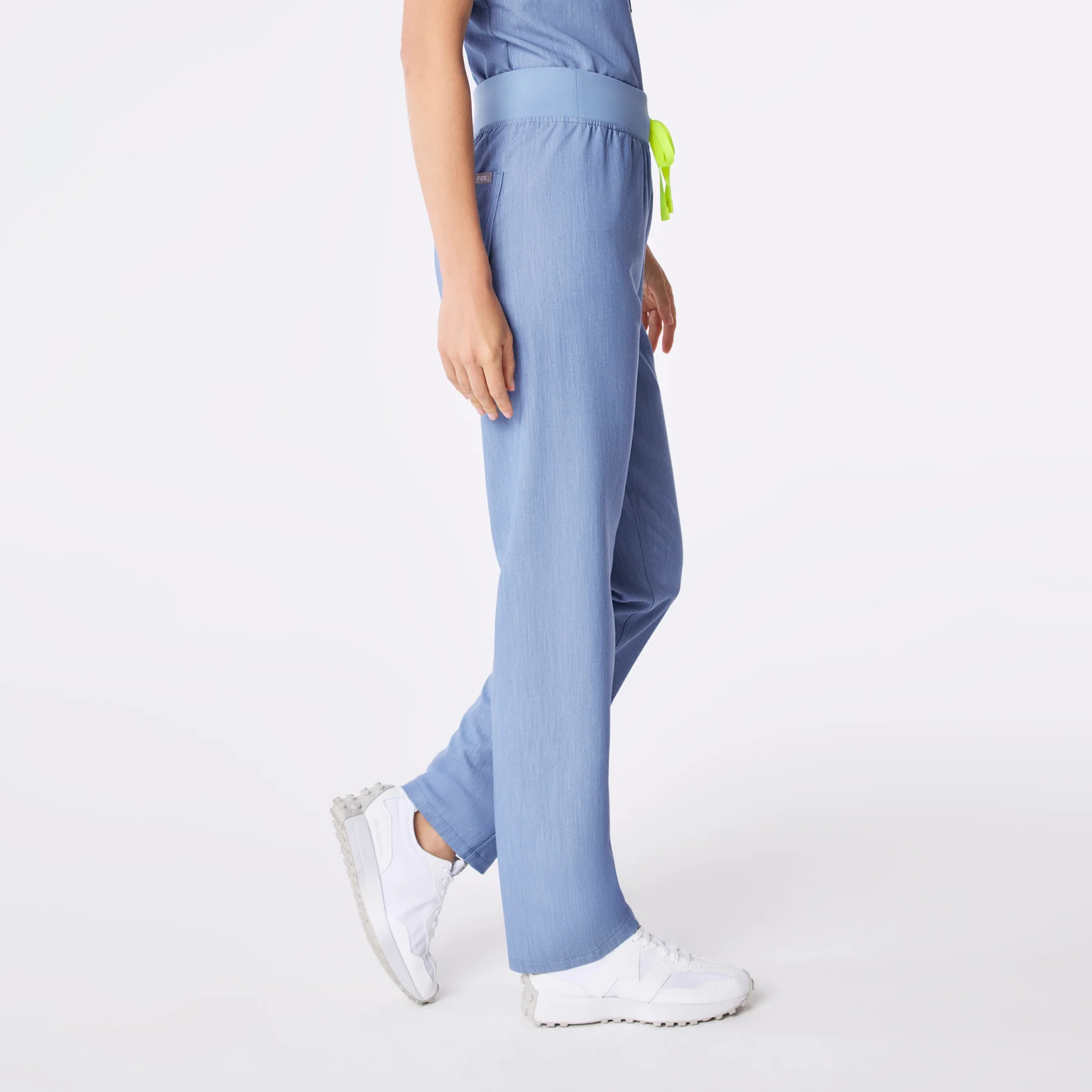 women's Heather Indigo High Waisted Livingston - Petite Basic Scrub Pant™ - Image 3