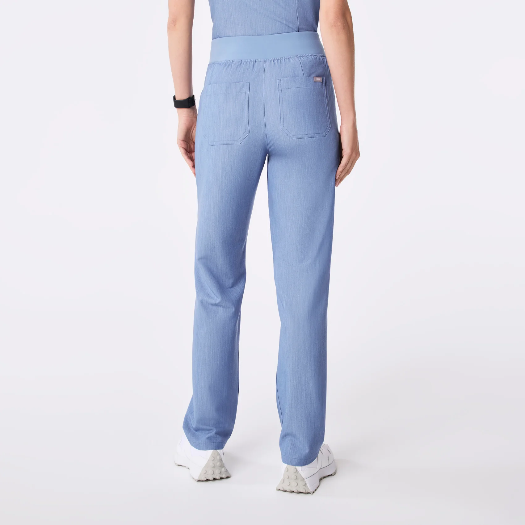 women's Heather Indigo High Waisted Livingston - Petite Basic Scrub Pant™ - Image 4