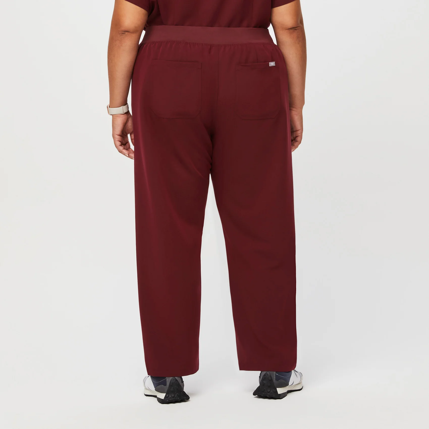 women's Burgundy High Waisted Livingston™ - Tall Basic Scrub Pants (3XL - 6XL) - Image 3